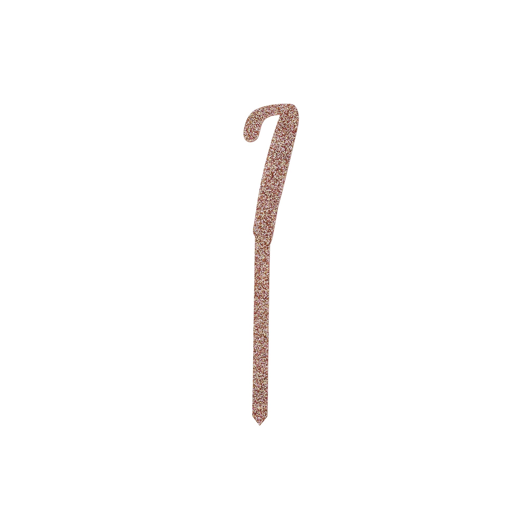 Metallic Rose Gold Number Glitter Acrylic Cake Topper (Numbers 0-9)