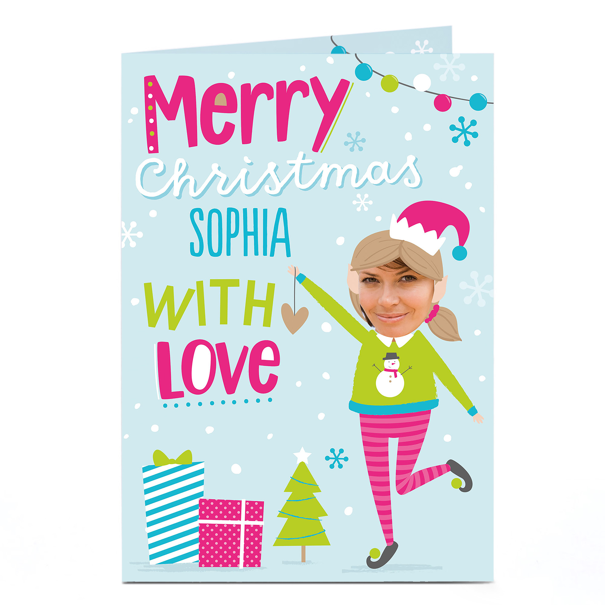 Photo Christmas Card - Girl Elf
