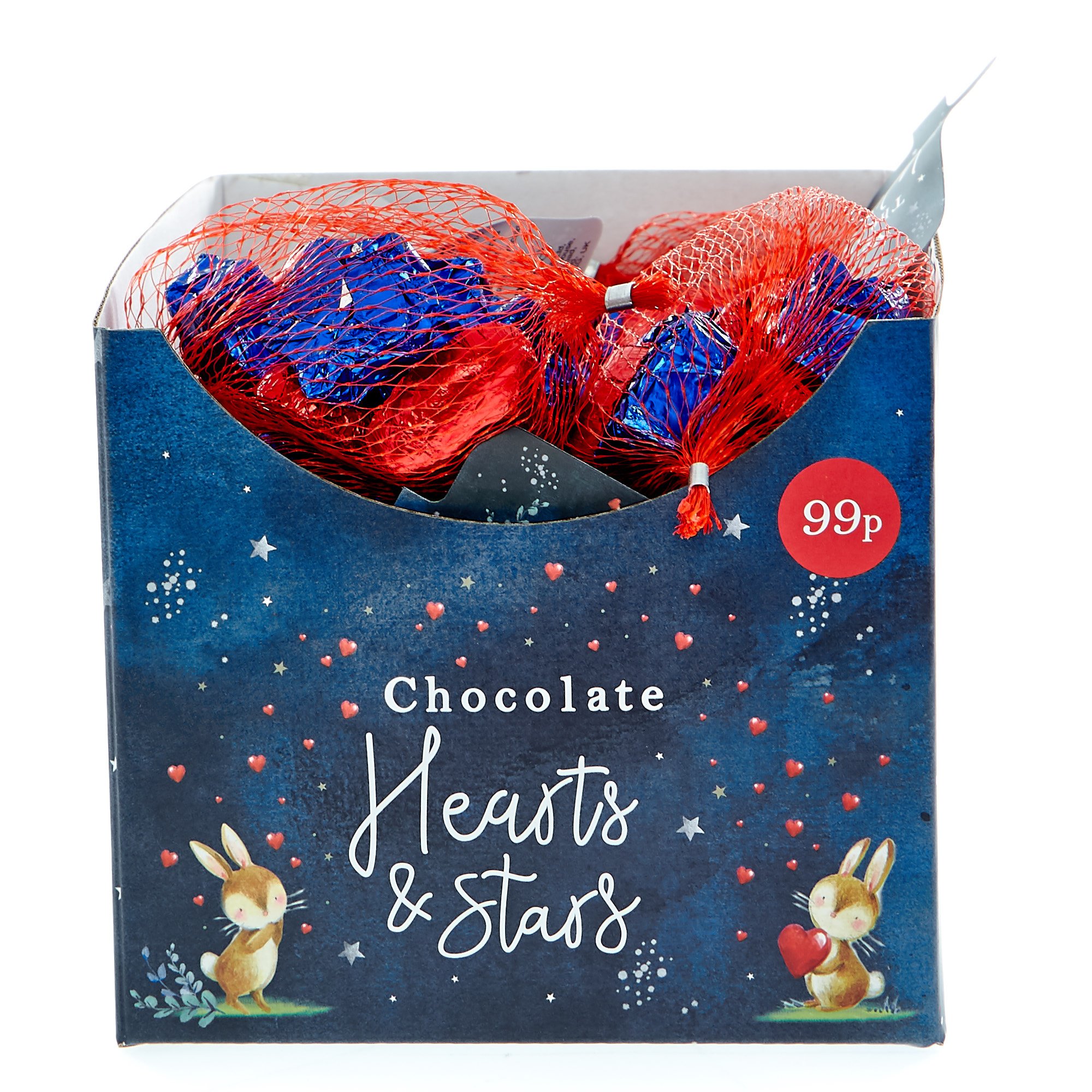 Hearts & Stars Chocolates In Nets - Pack Of 17