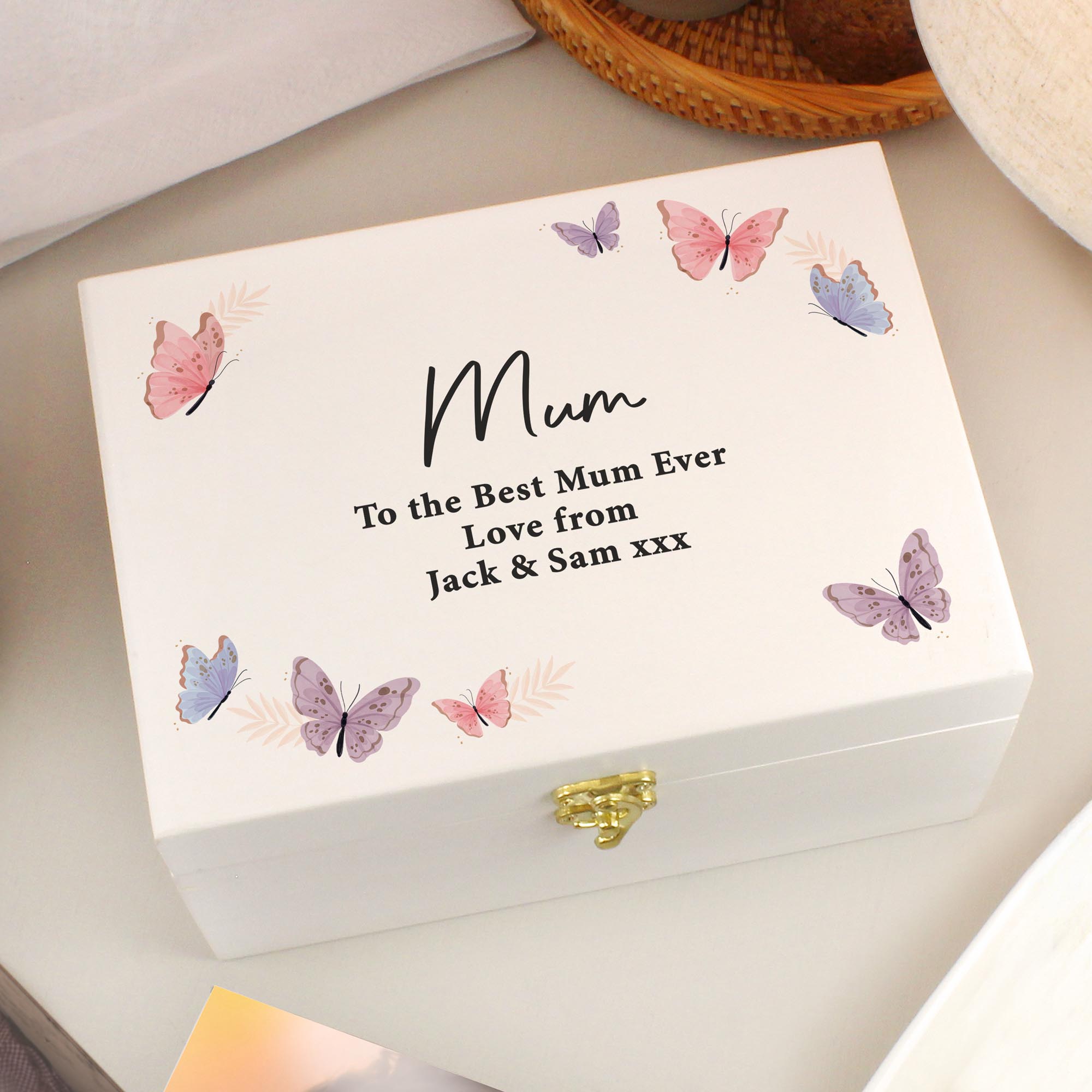 Personalised Butterfly Wooden Keepsake Box