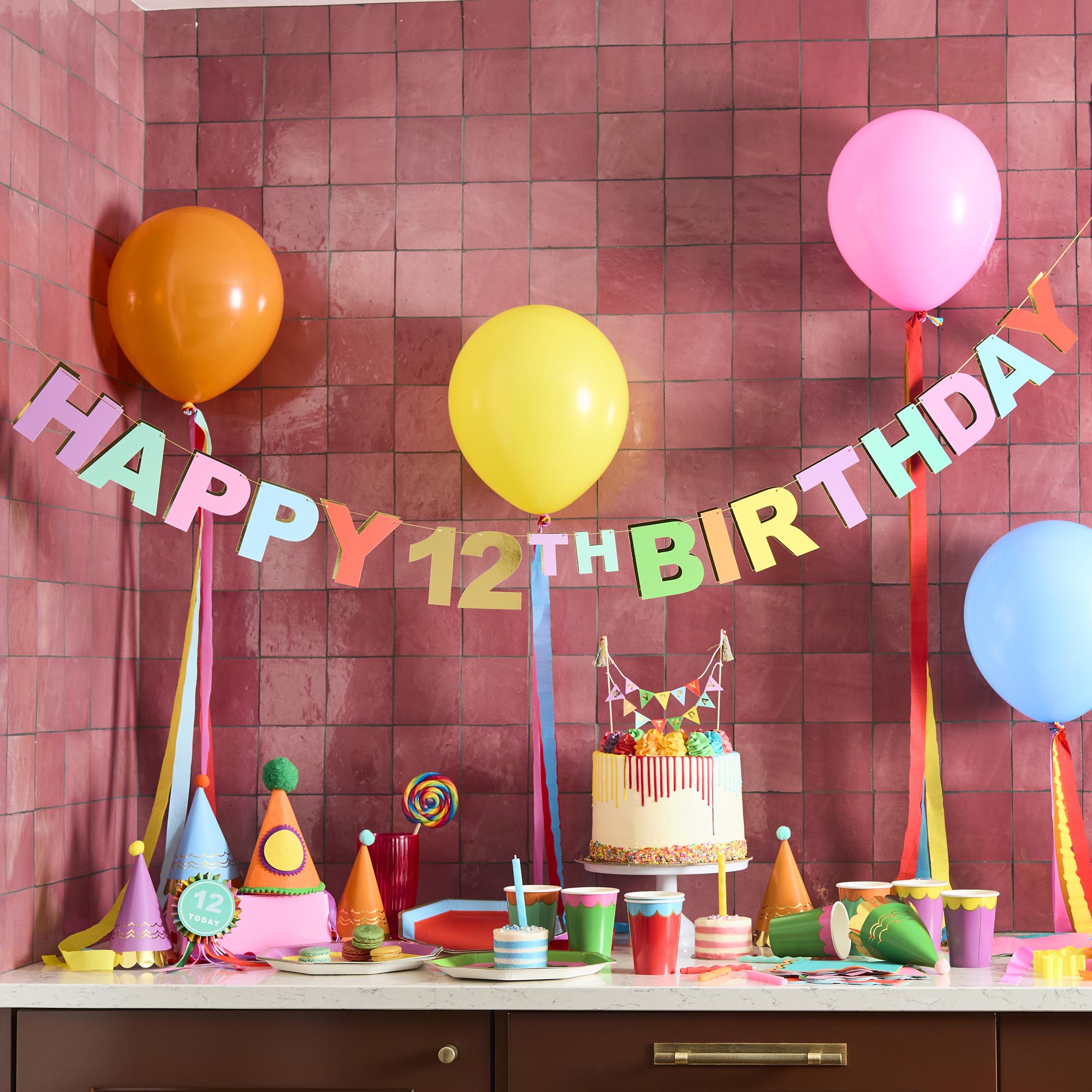 Premium Brights Happy Birthday Customisable Card Banner