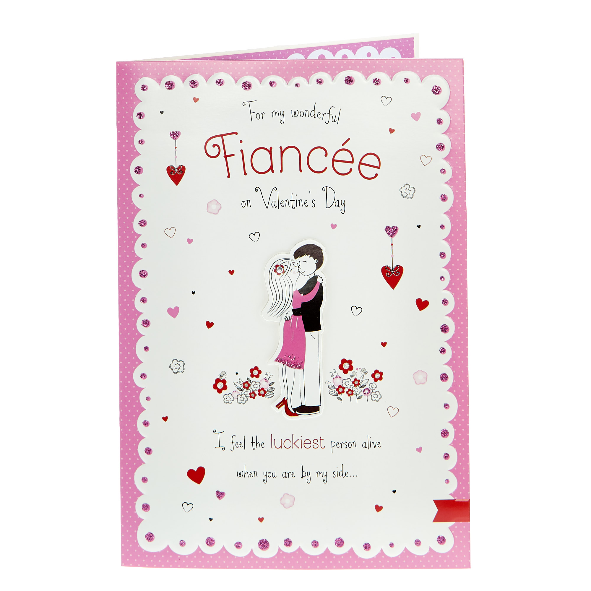 Valentine's Day Card - Fiancee Luckiest Personal Alive