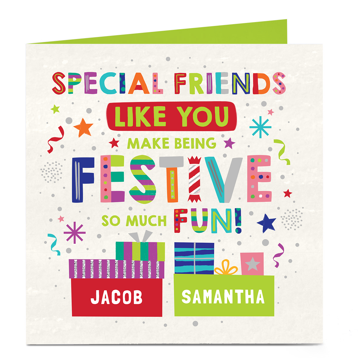 Personalised Christmas Card - Special Friends So Much Fun
