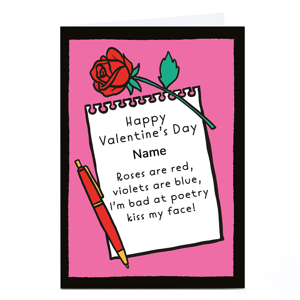 Personalised Bangheads Valentine's Day Card - I'm Bad At Poetry, Any Name