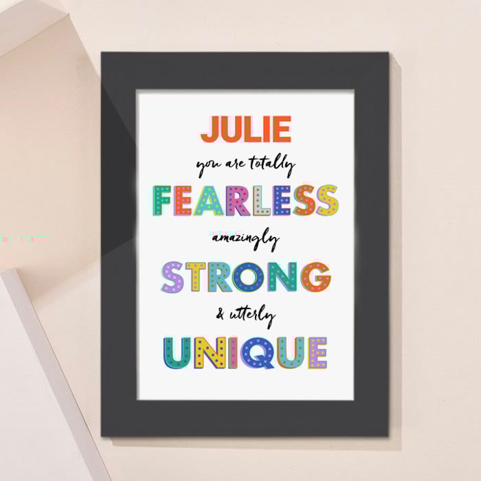 Personalised Fearless Strong Unique Portrait Print