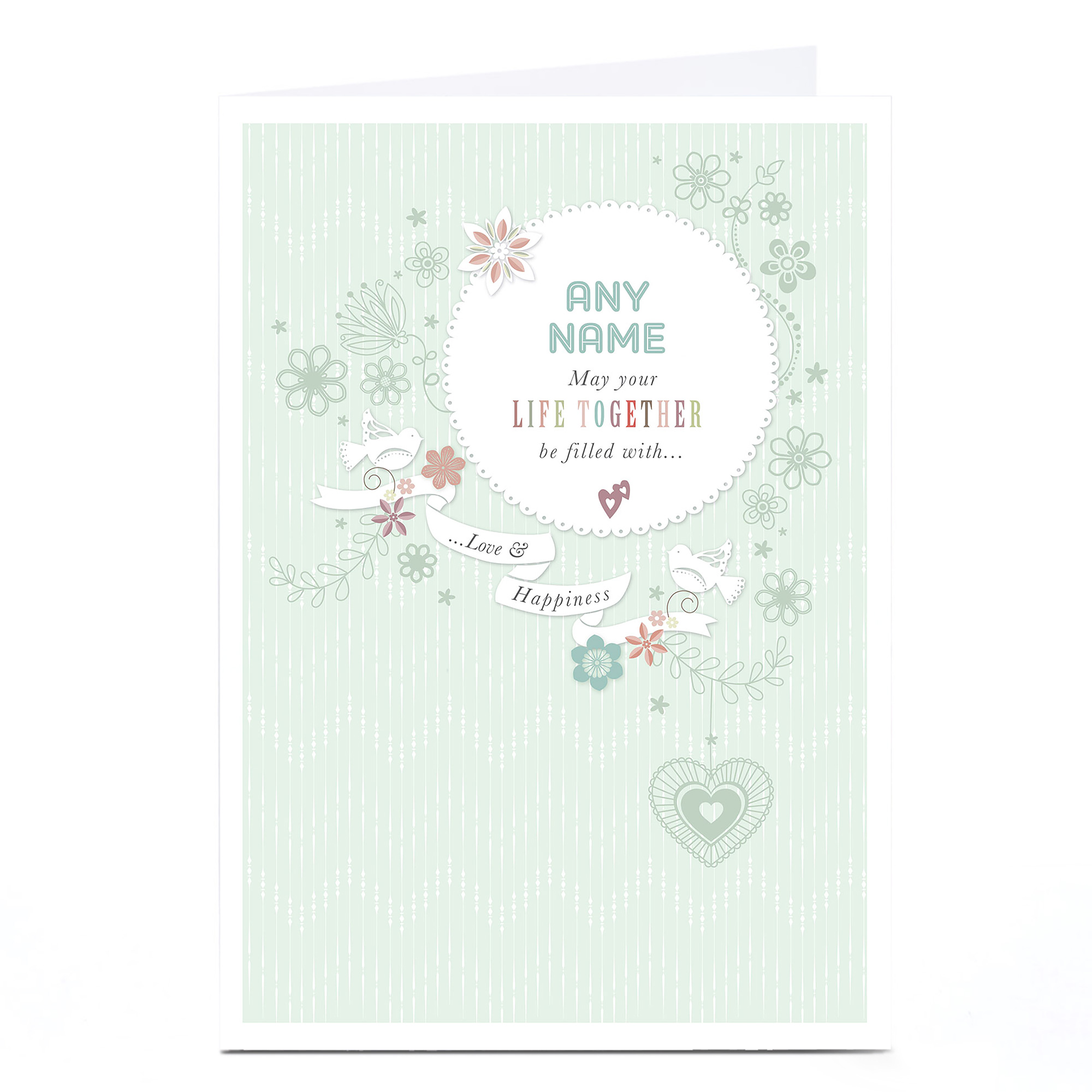 Personalised Wedding Card - Love & Happiness