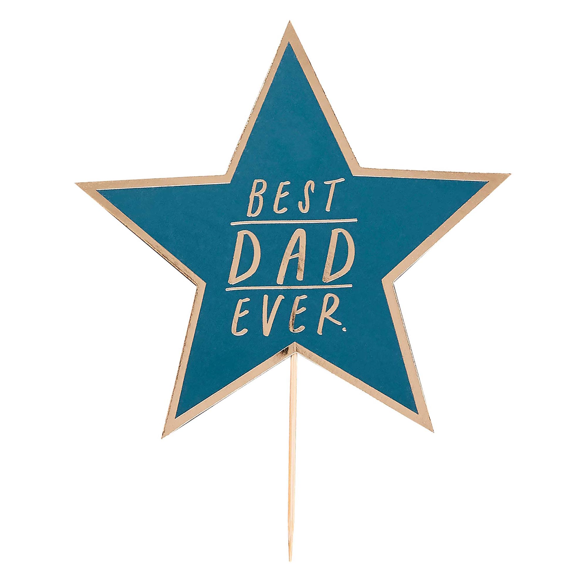 Best Dad Ever Gold Foil Cake Topper