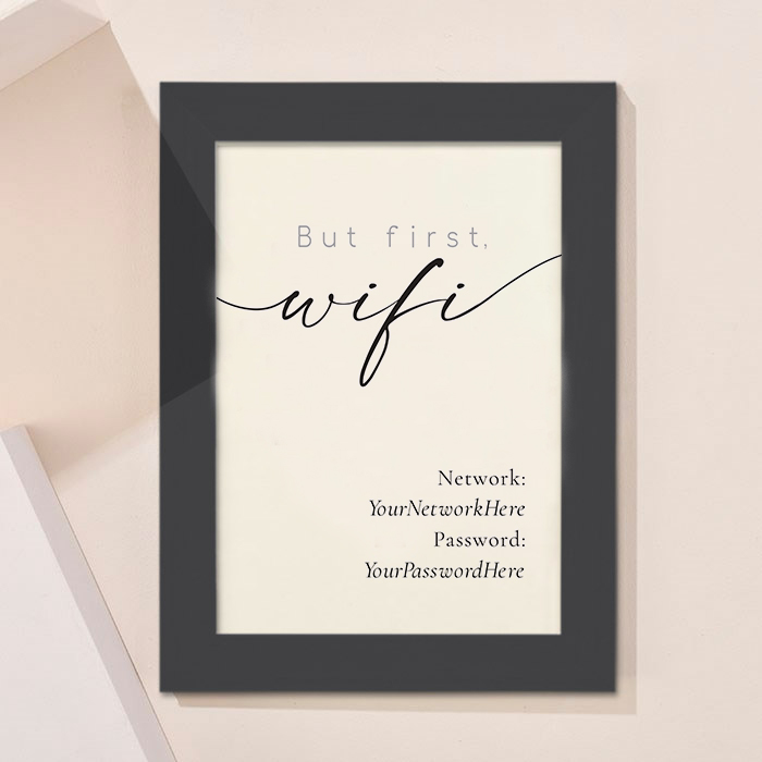 Personalised But First, Wifi Framed Print