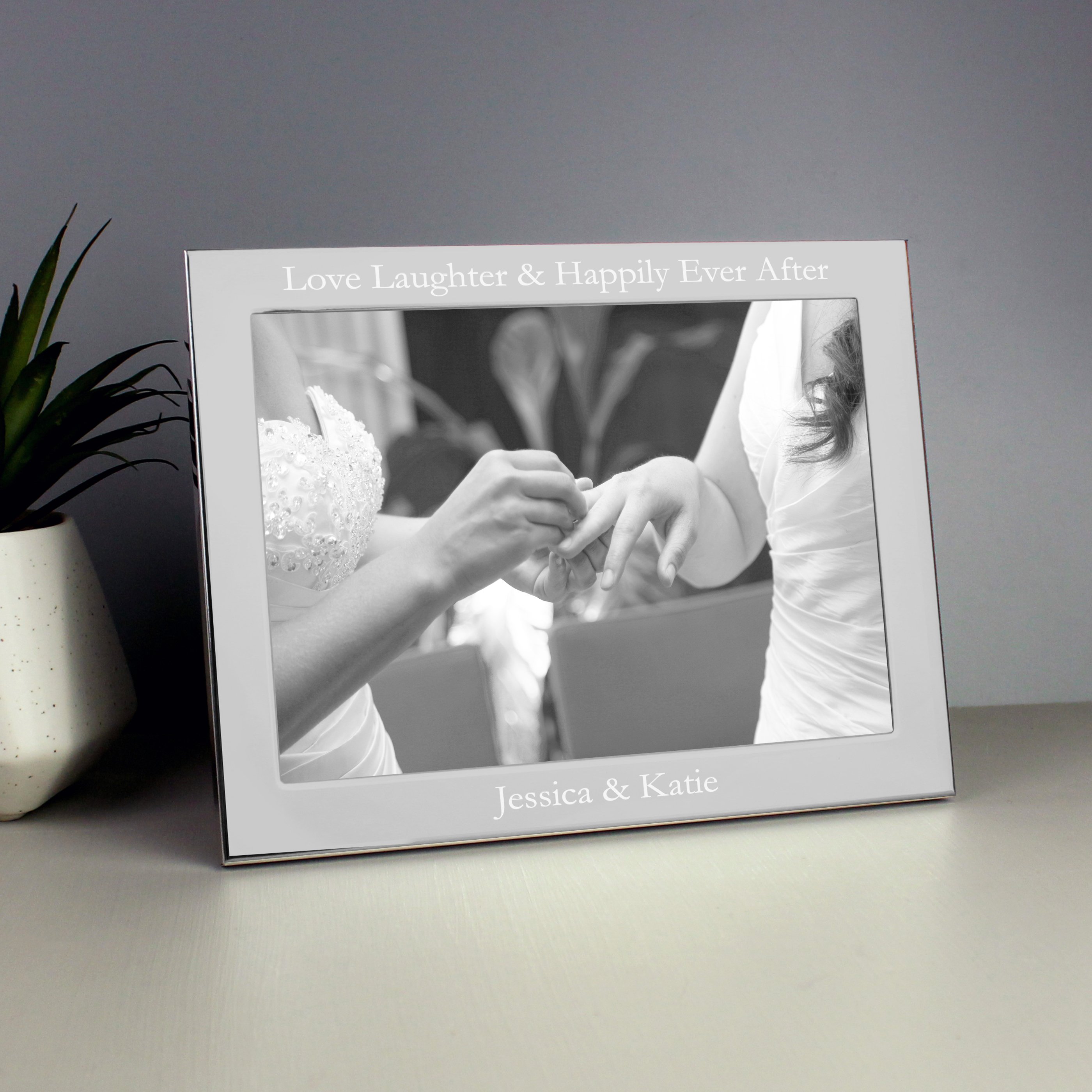 Personalised 10x8 Landscape Silver Photo Frame