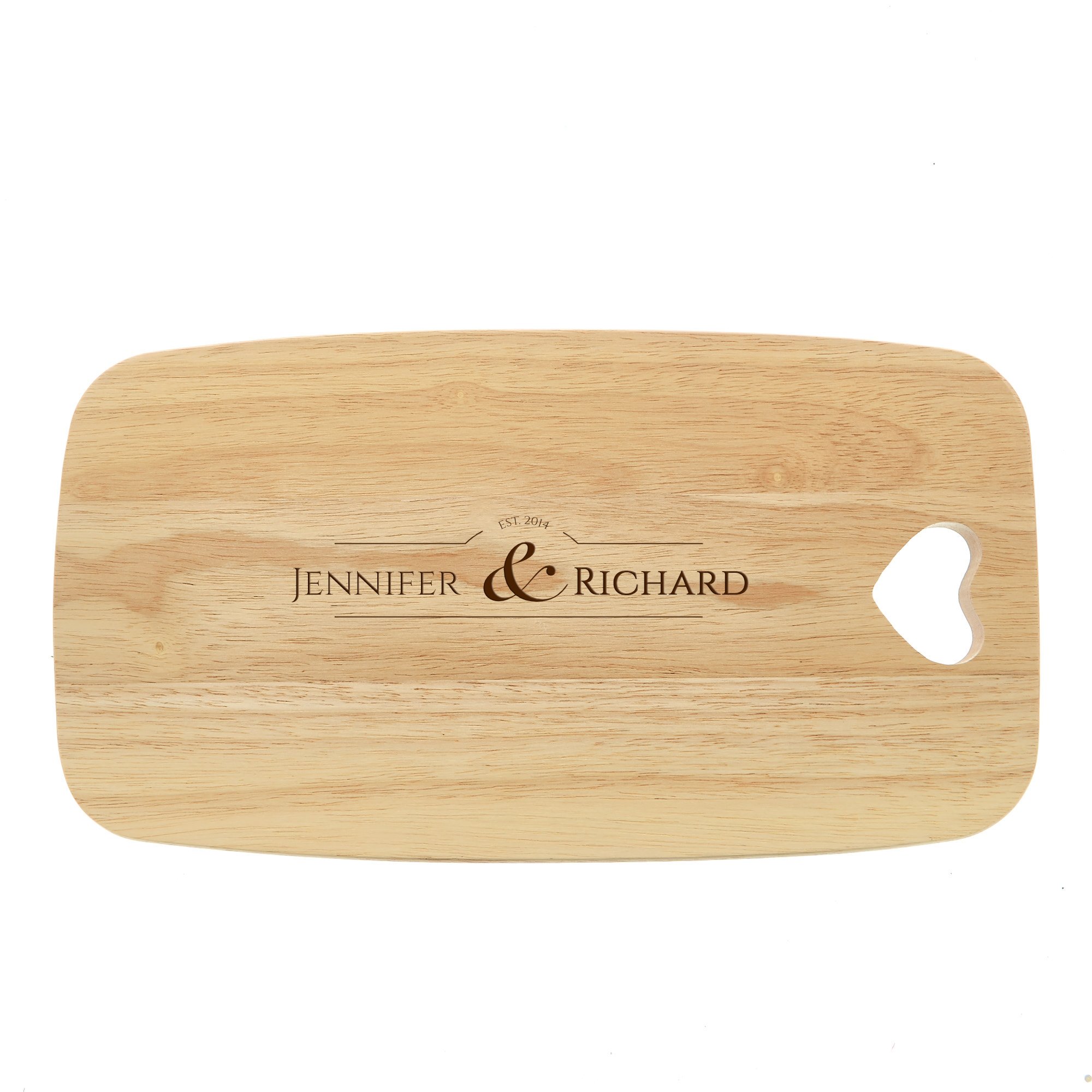 Personalised Engraved Wooden Heart Large Chopping Board