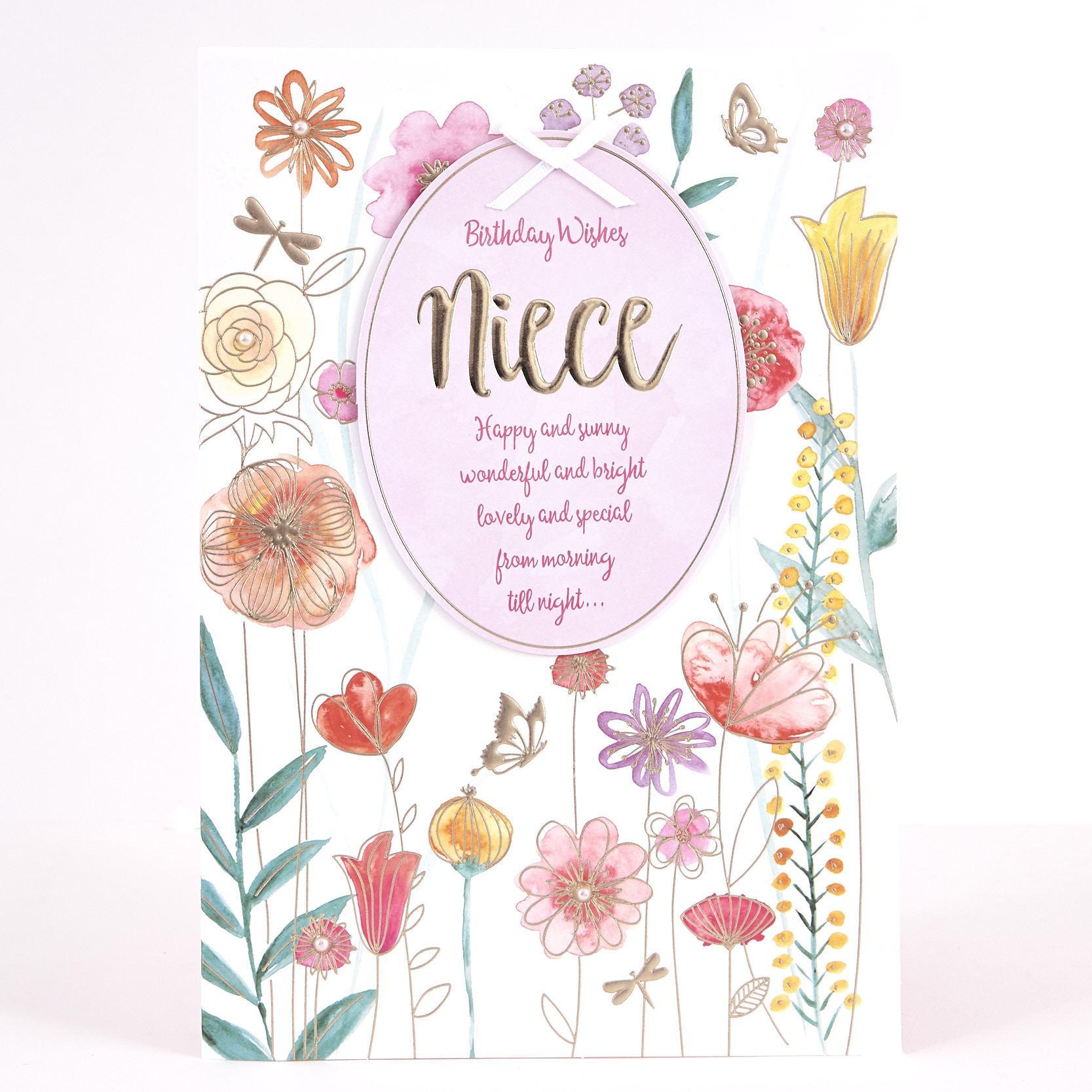 Signature Collection Birthday Card - Niece Flowers