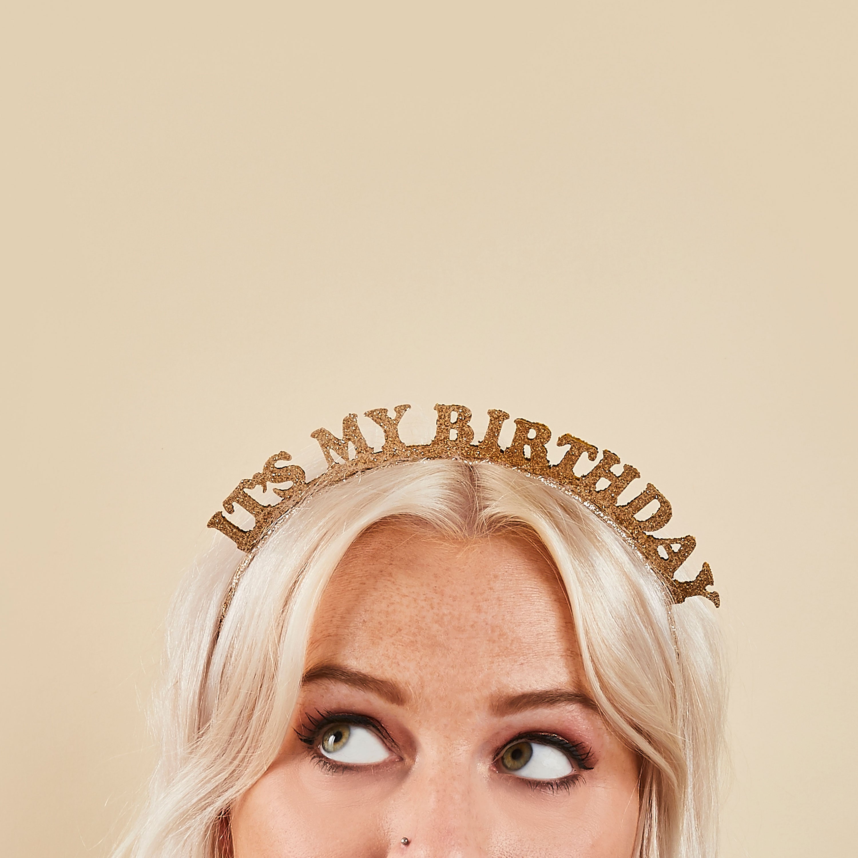Metallic Gold Its My Birthday Glitter Headband