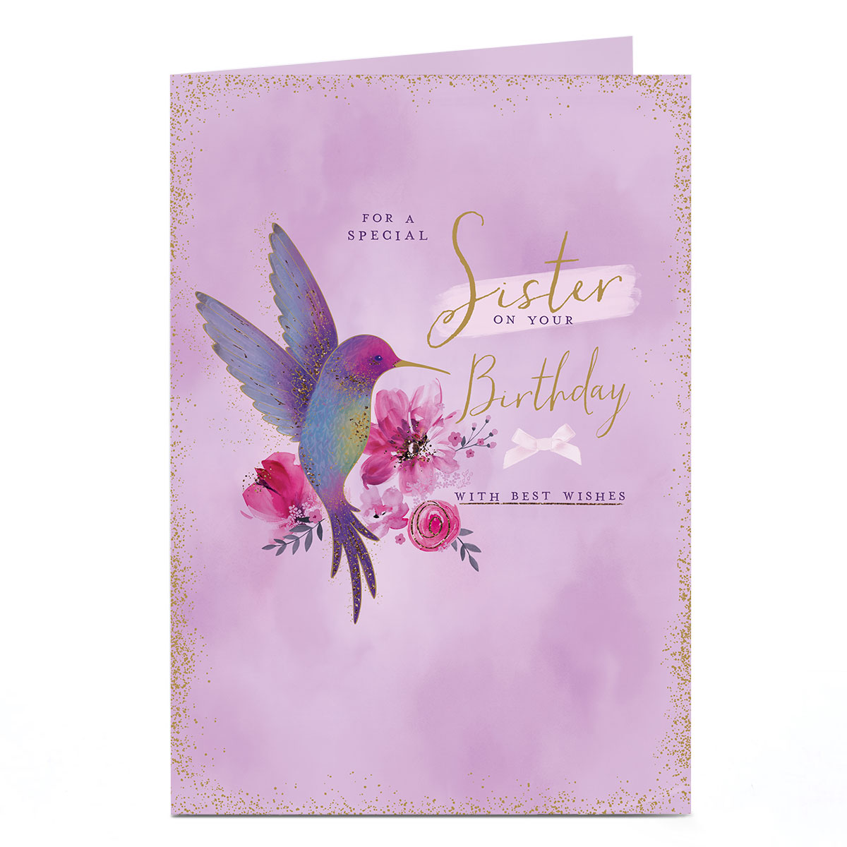 Birthday Card - Lilac Hummingbird, Sister