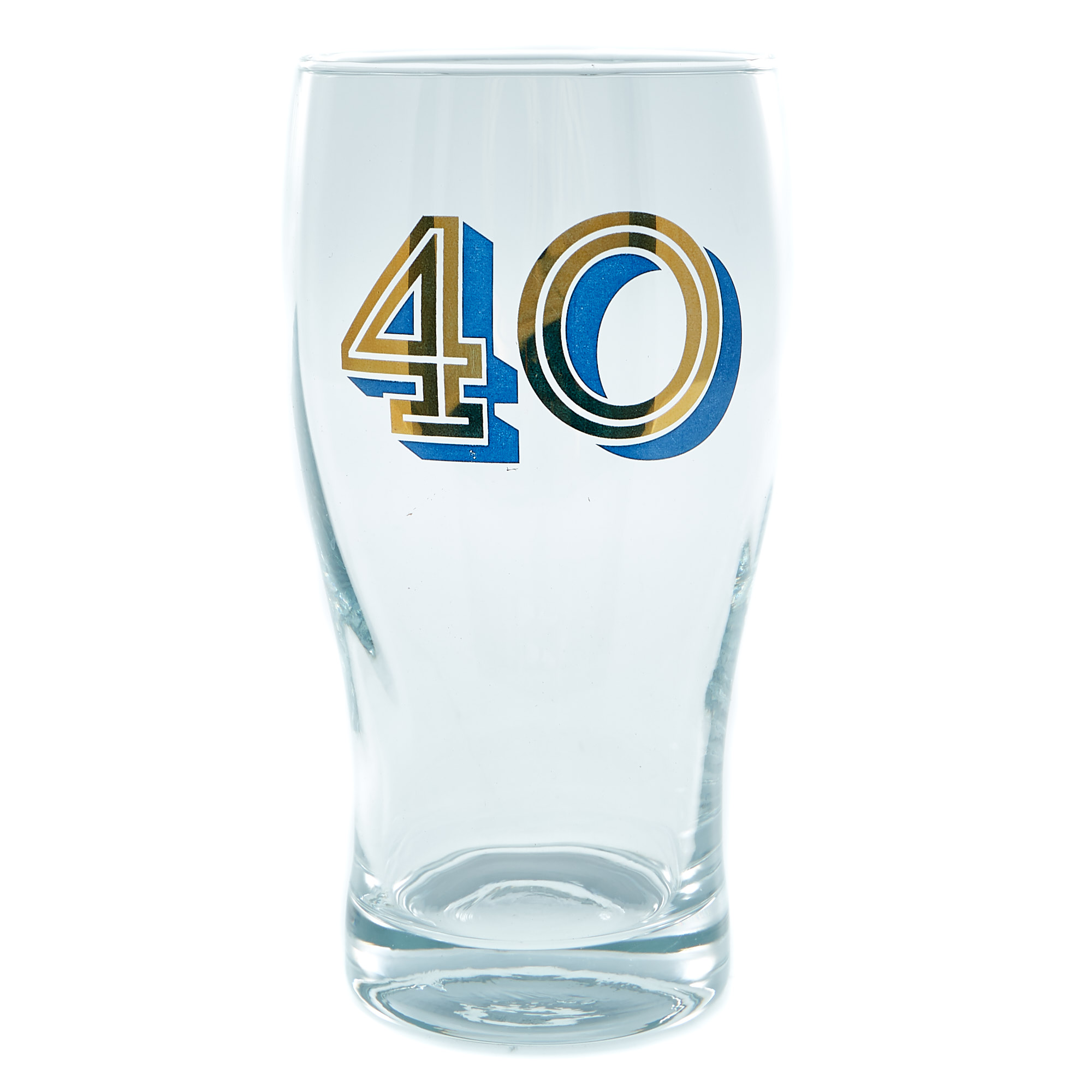 40th Birthday Pint Glass In A Box - Blue & Gold 