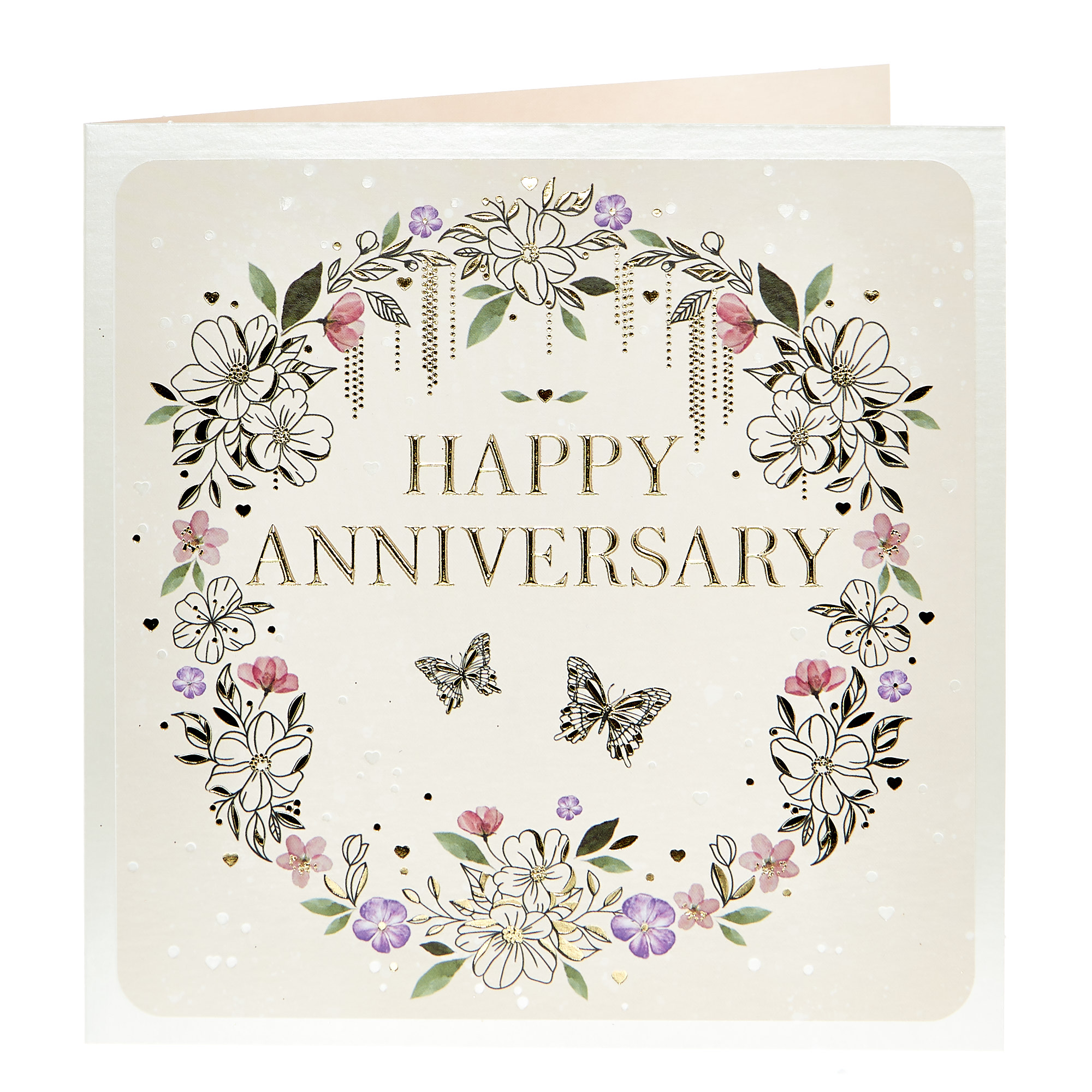 Anniversary Card - Flowers & Butterflies 