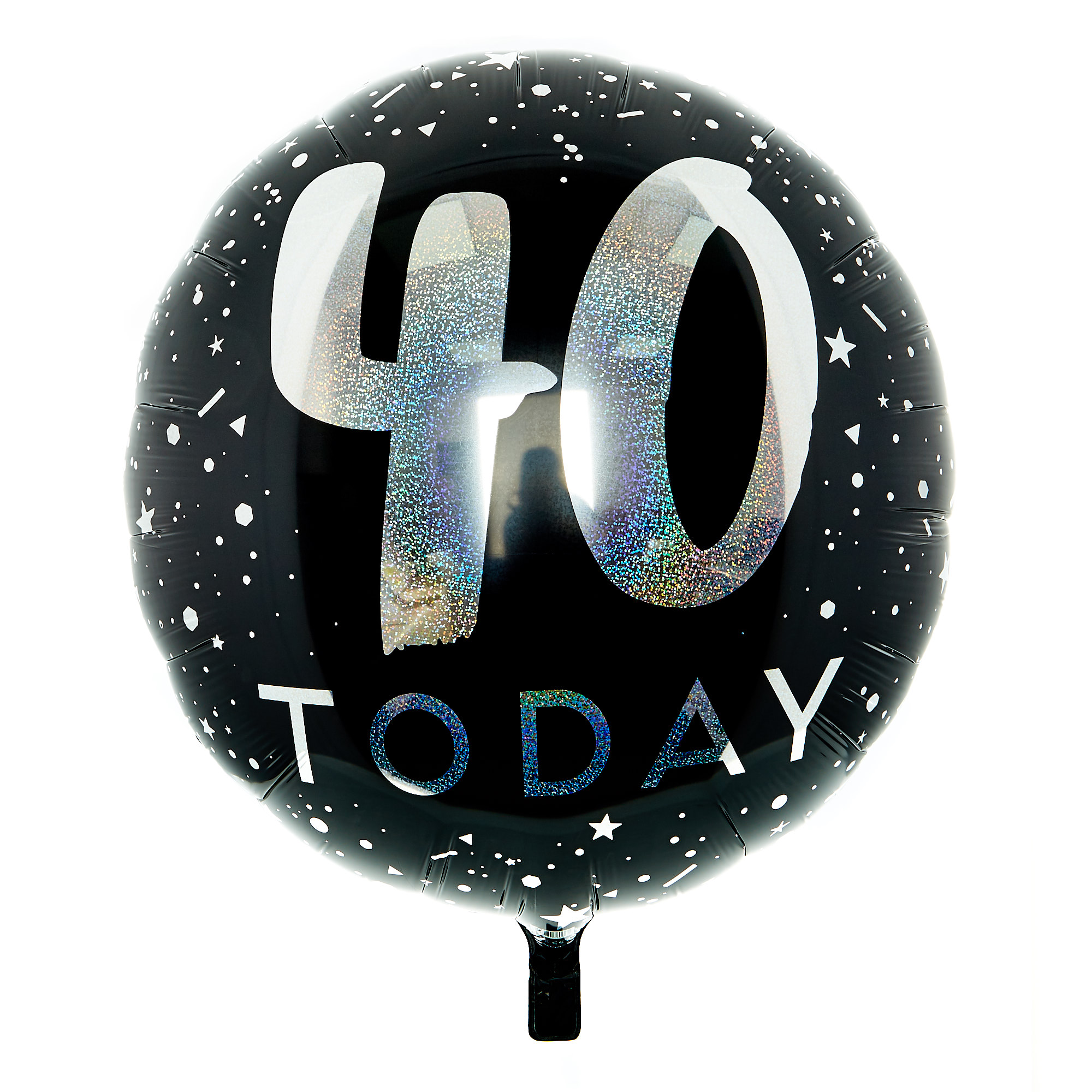 Black & Silver 40 Today 31-Inch Foil Helium Balloon