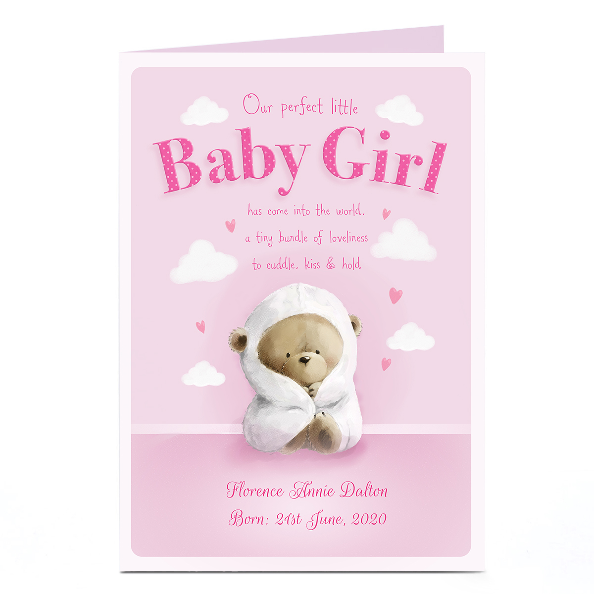 Personalised New Baby Card - Perfect Little Baby Girl