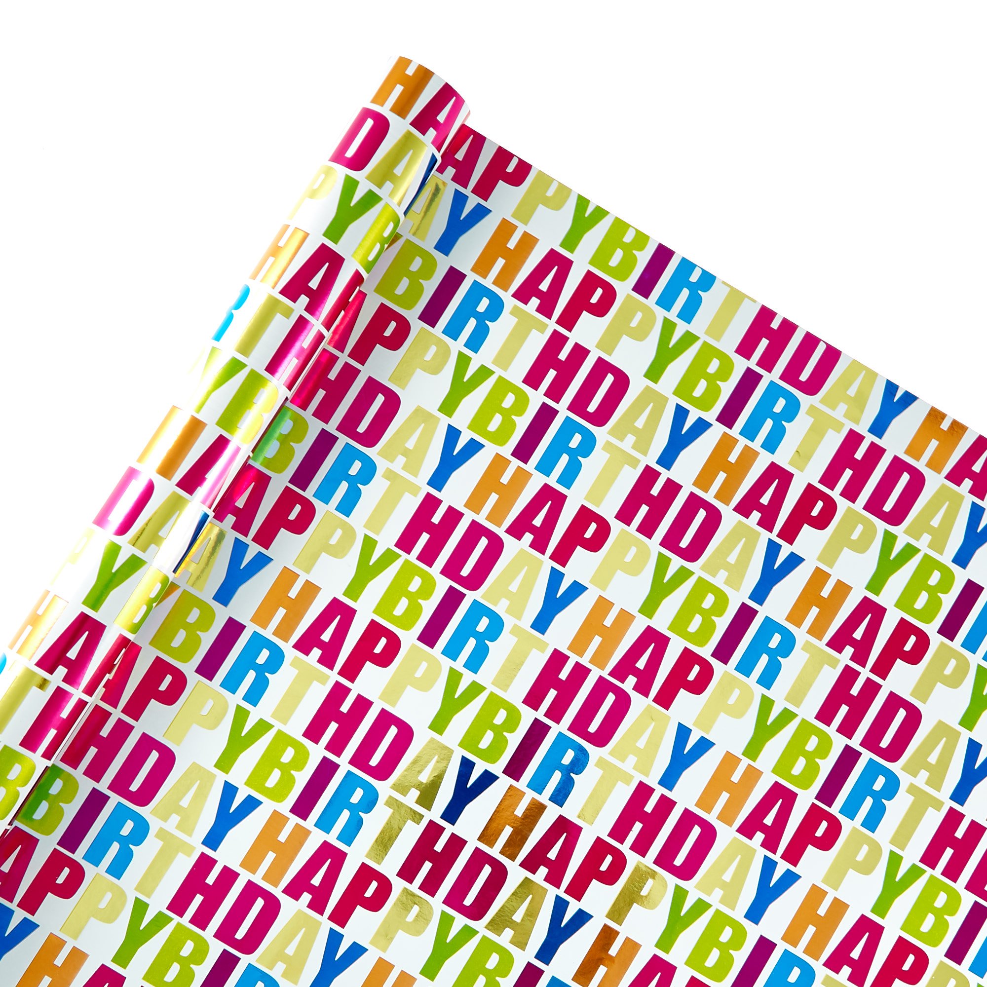 Rainbow Happy Birthday Wrapping Paper - 3 Metres  