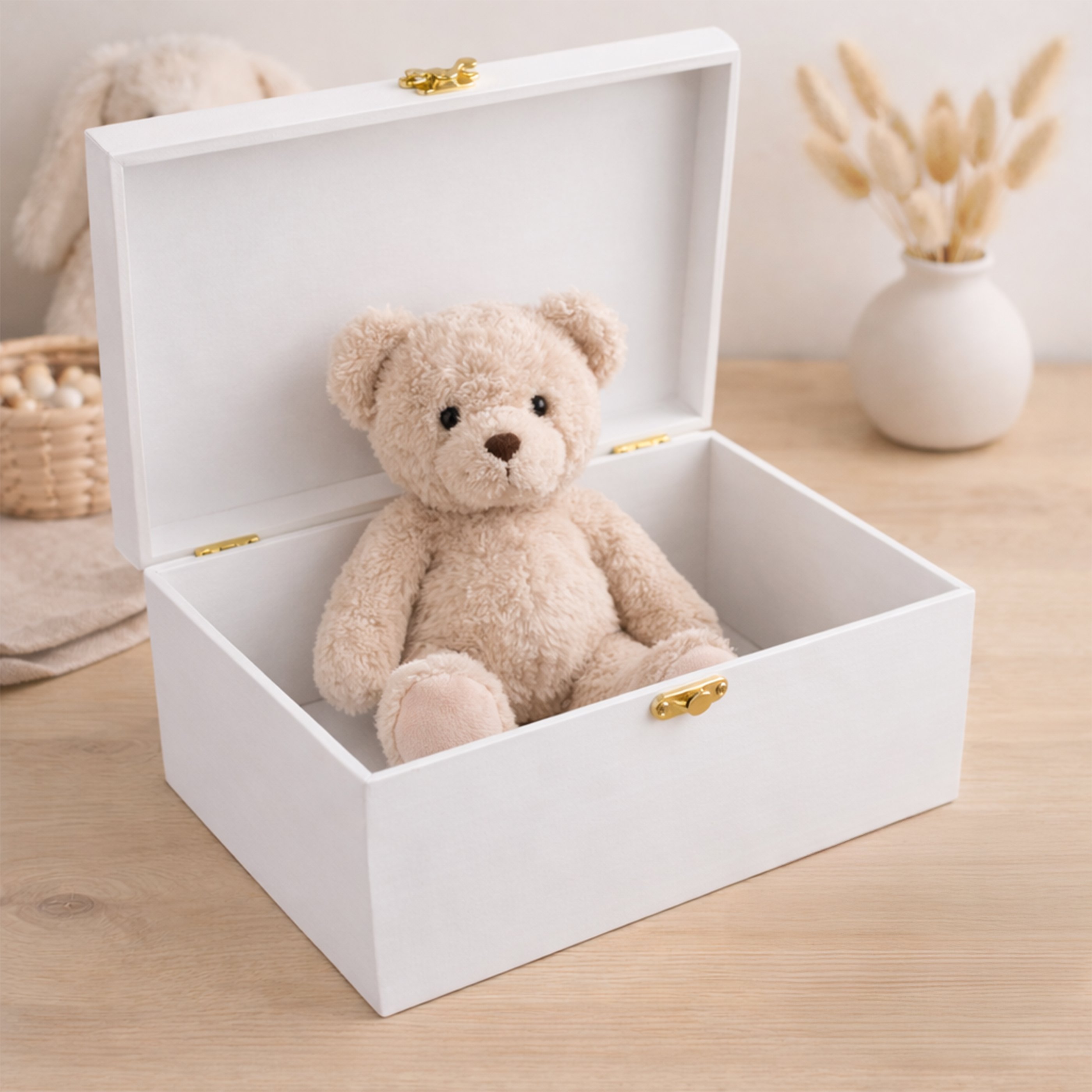 Personalised Baby To The Moon & Back White Wooden Keepsake Box