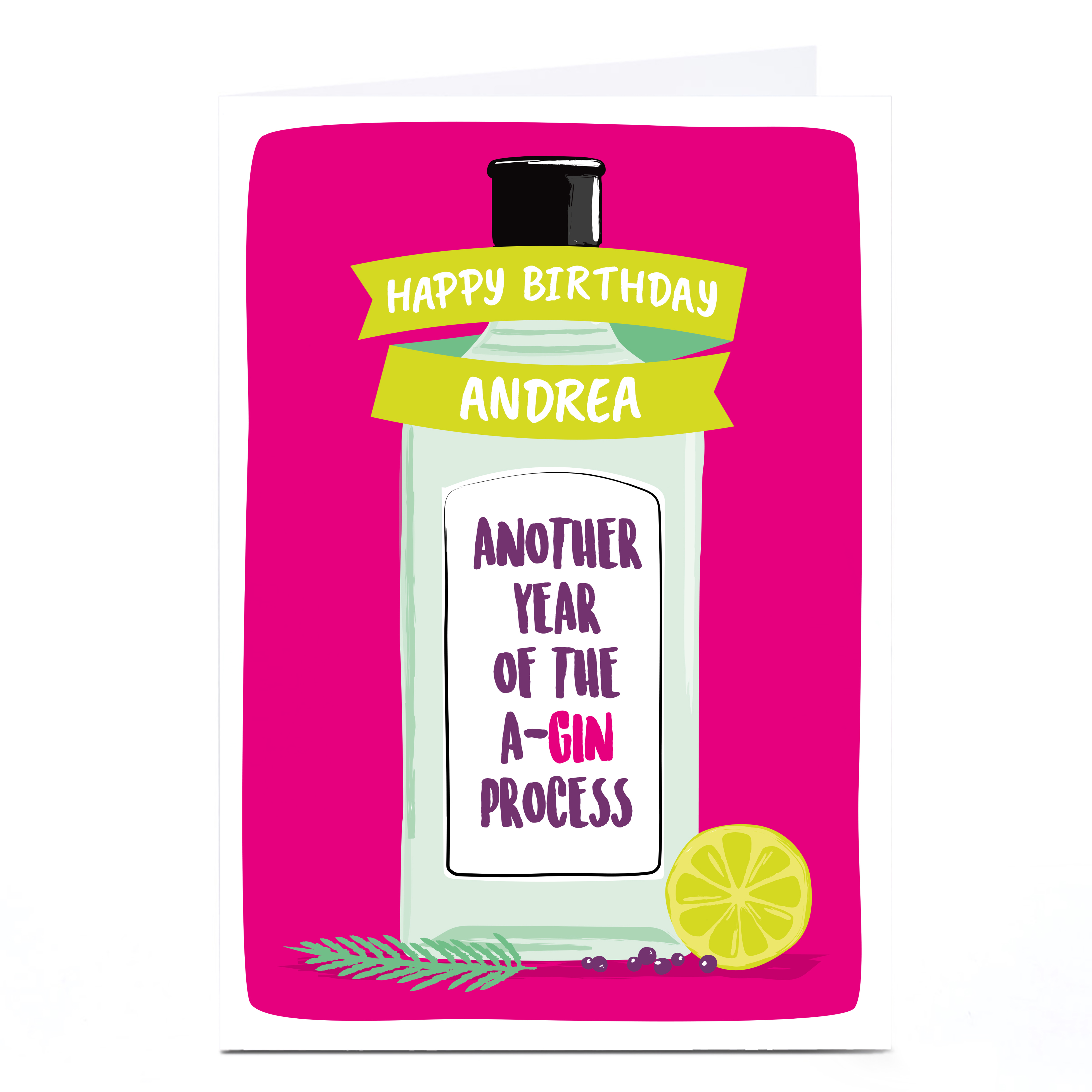Personalised Birthday Card - A-Gin Process