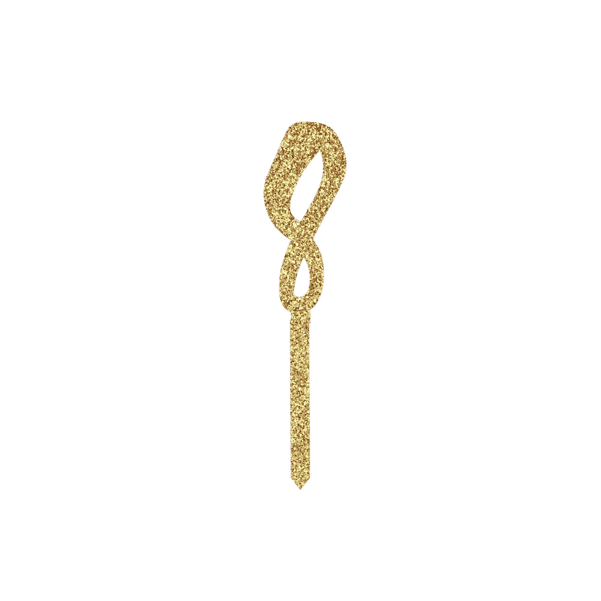 Metallic Gold Number Glitter Acrylic Cake Topper (Numbers 0-9)