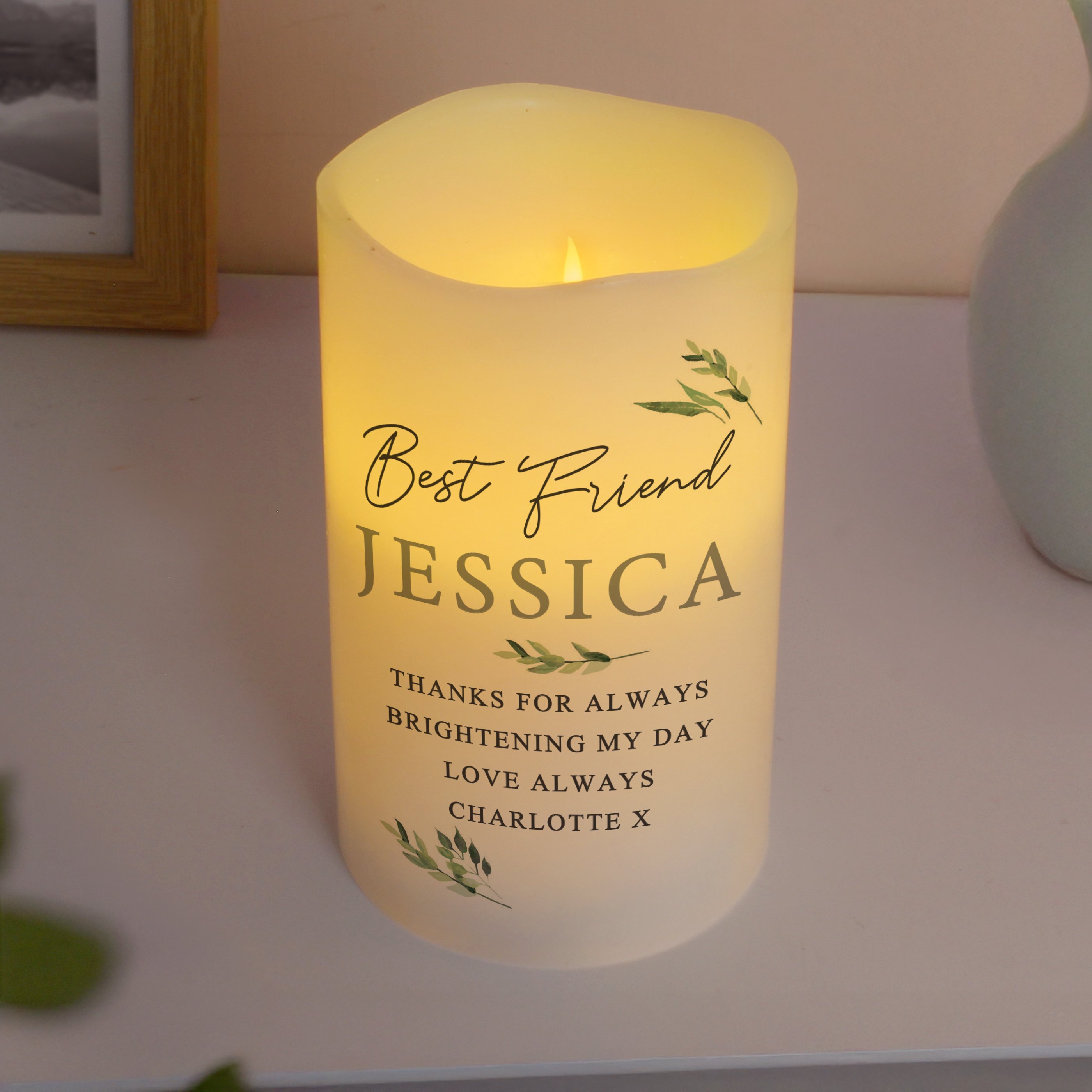 Personalised Botanical LED Candle