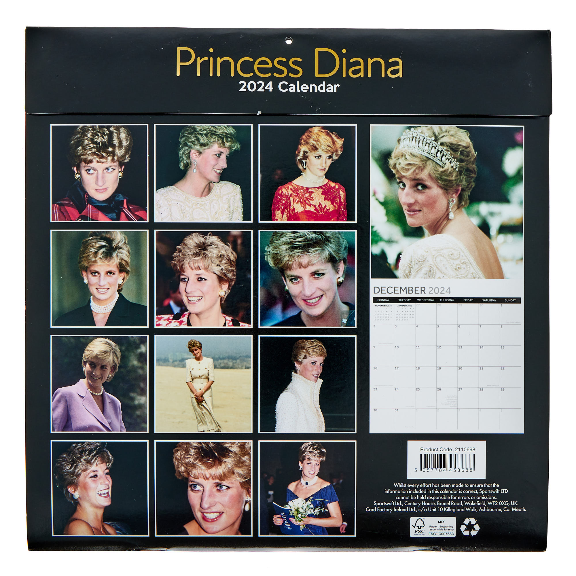 Princess Diana 2024 Square Calendar