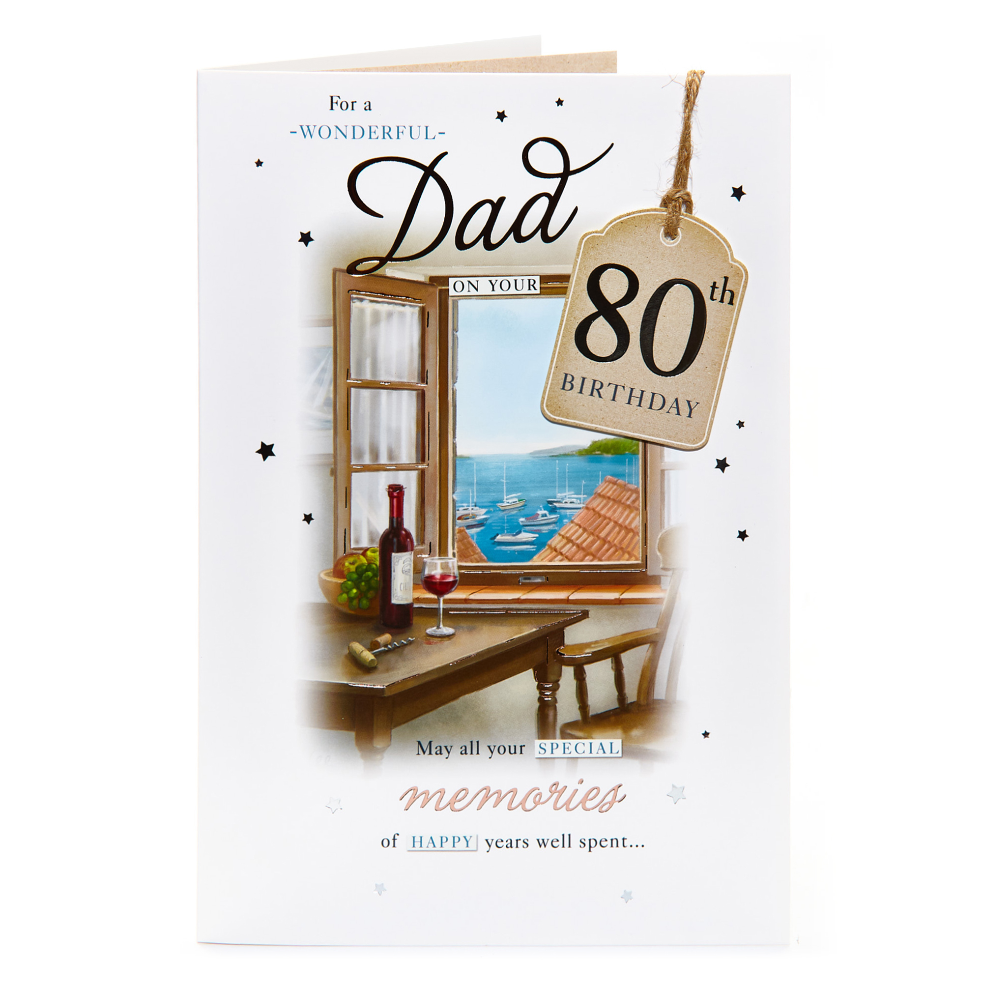 80th Birthday Card - For A Wonderful Dad
