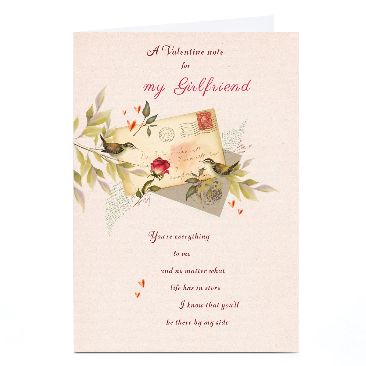 Personalised Valentine's Day Card - Valentine Note, Girlfriend