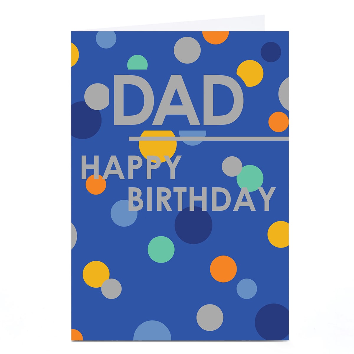 Birthday Card - Blue and Orange Circles and Dots, Dad