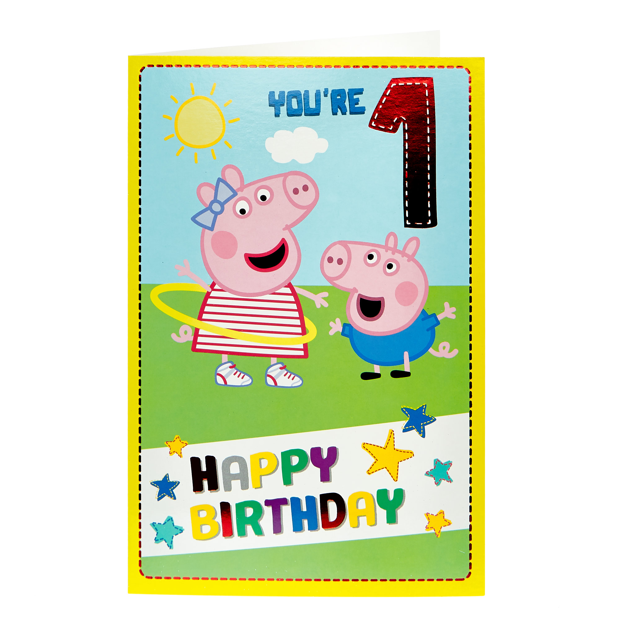 Peppa Pig 1st Birthday Card