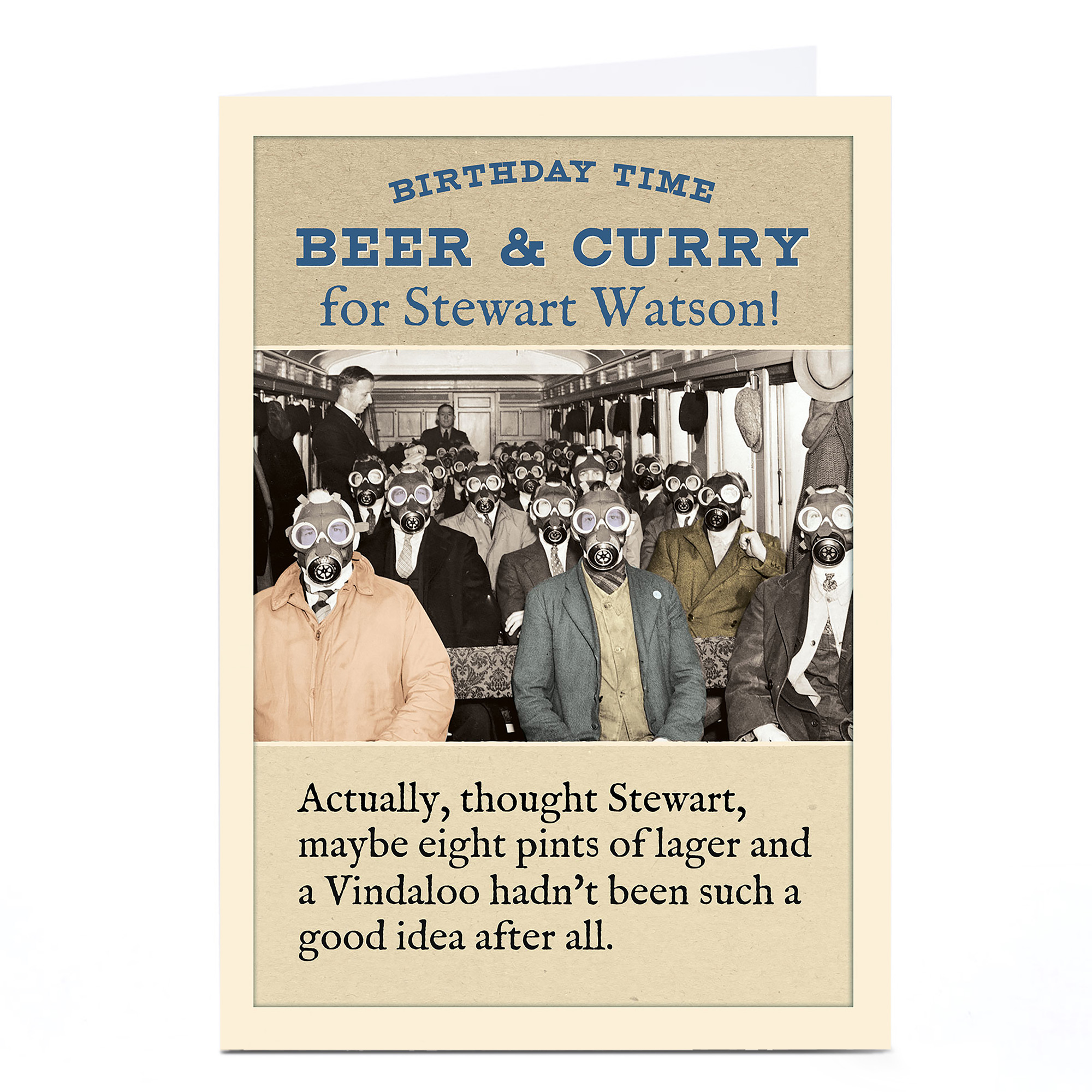 Personalised Madcap Manor Card - Beer And Curry