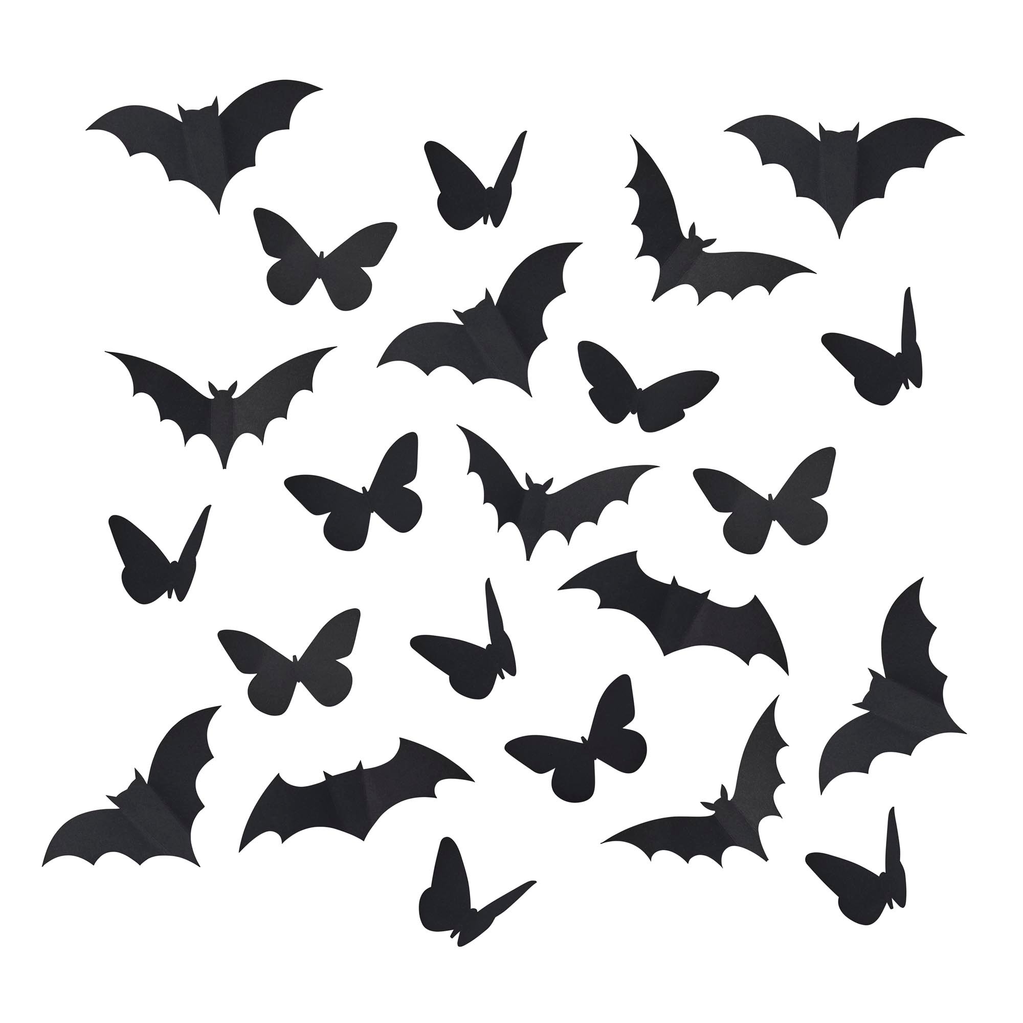 3D Bats & Butterflies Decoration - Pack of 24