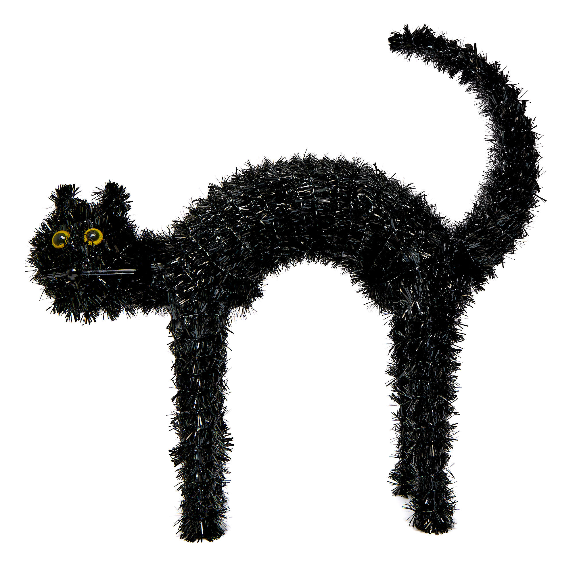 Tinsel Black Cat Decoration