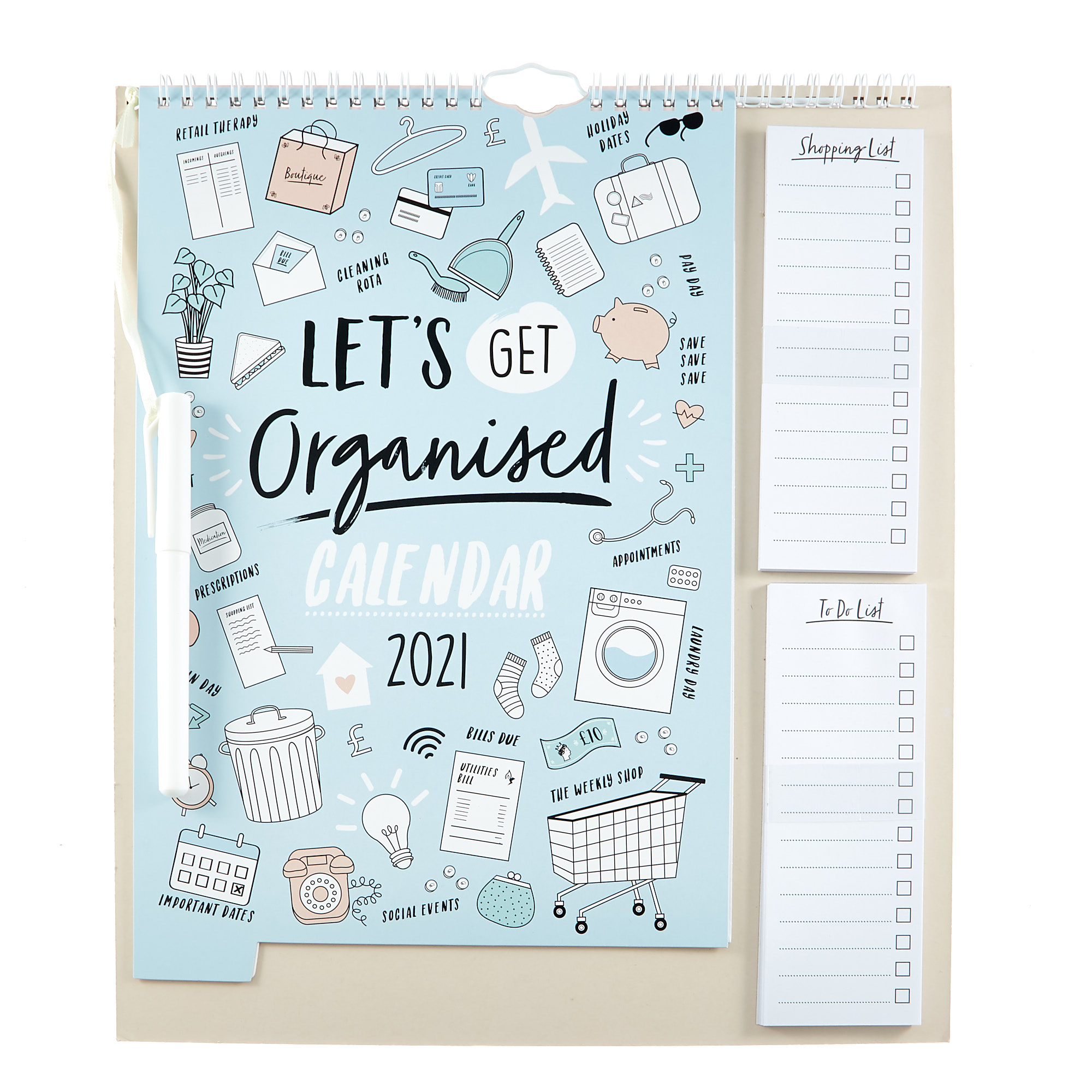 Let's Get Organised 20201 Calendar with Pen