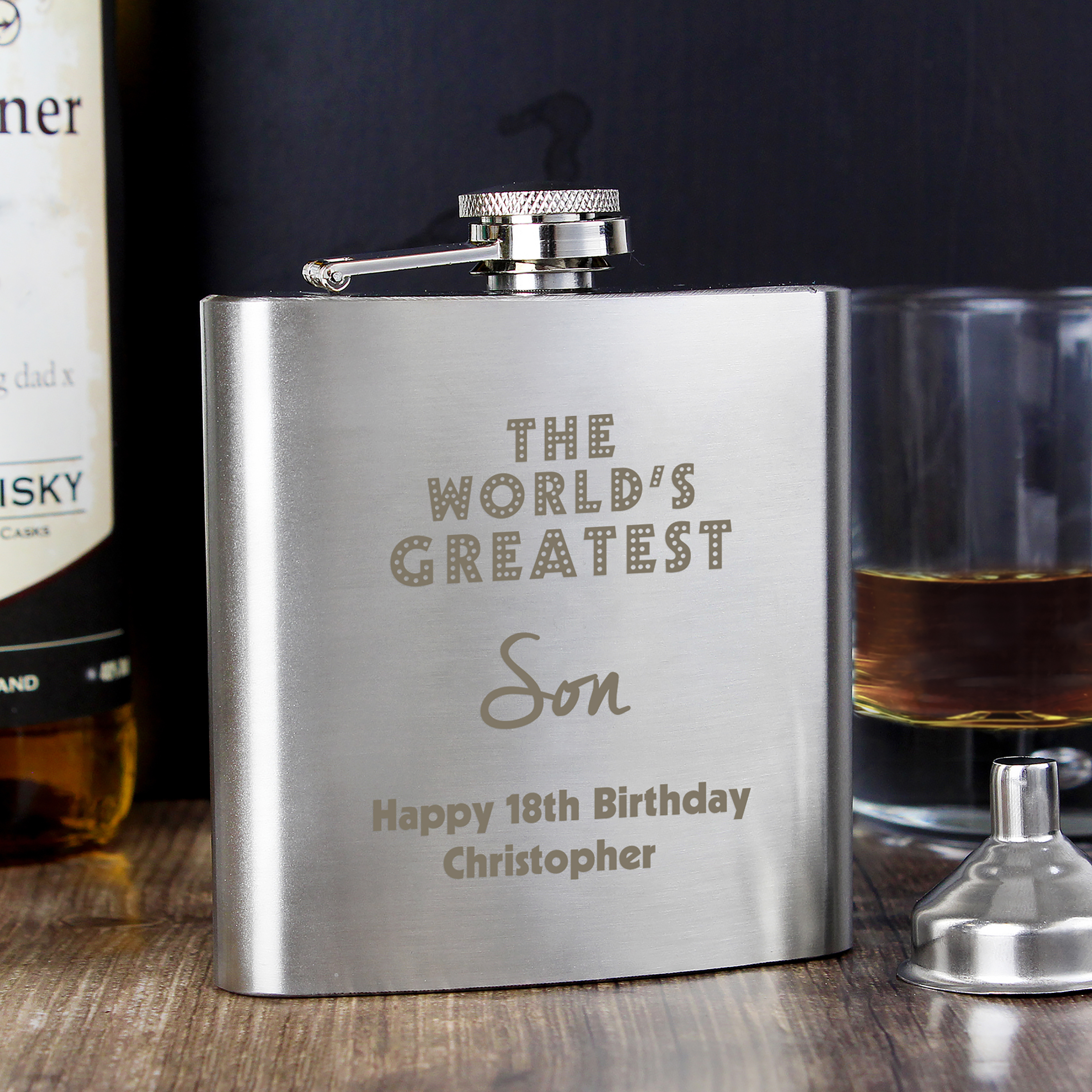Personalised The World's Greatest Hip Flask