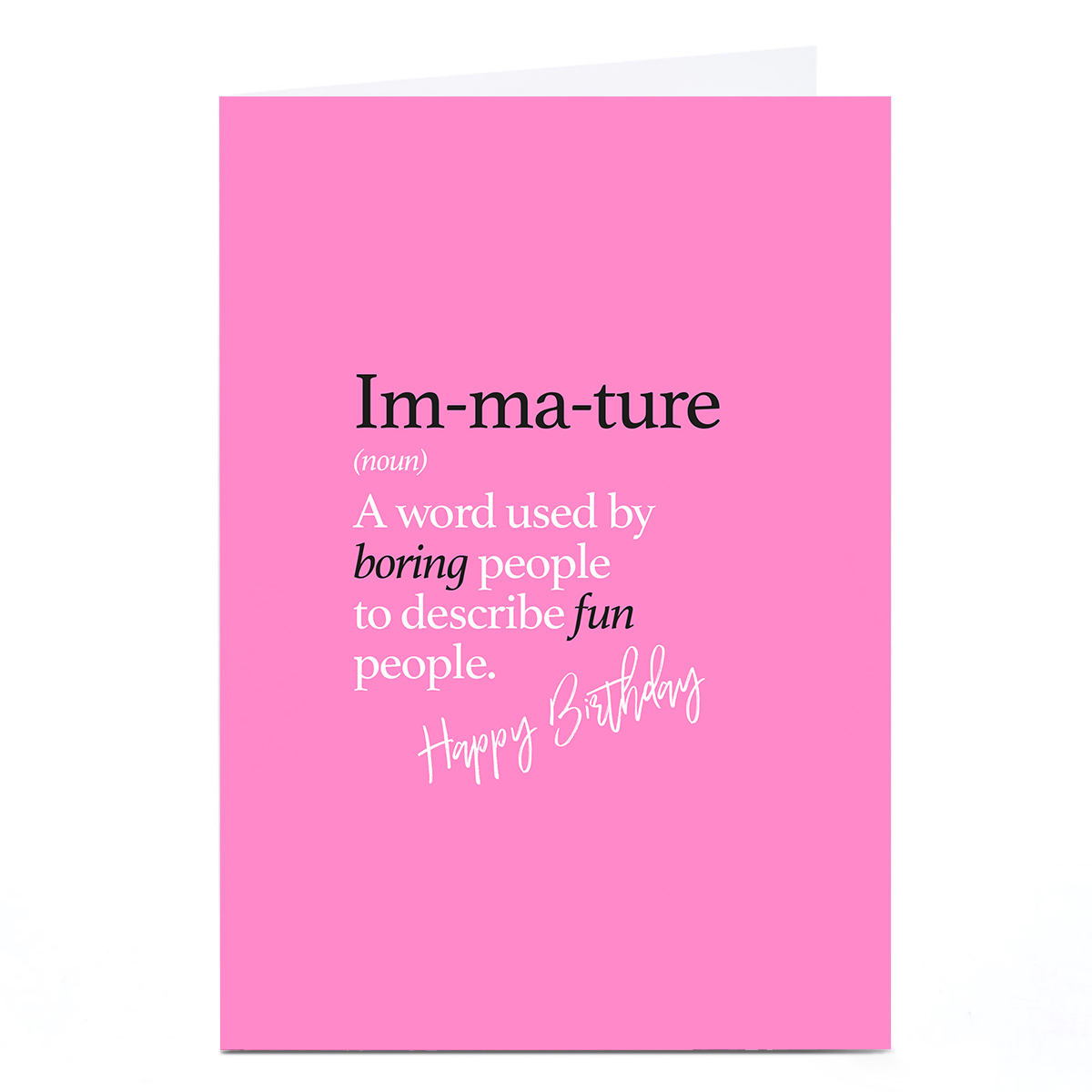 Personalised Punk Birthday Card - Im-Ma-Ture