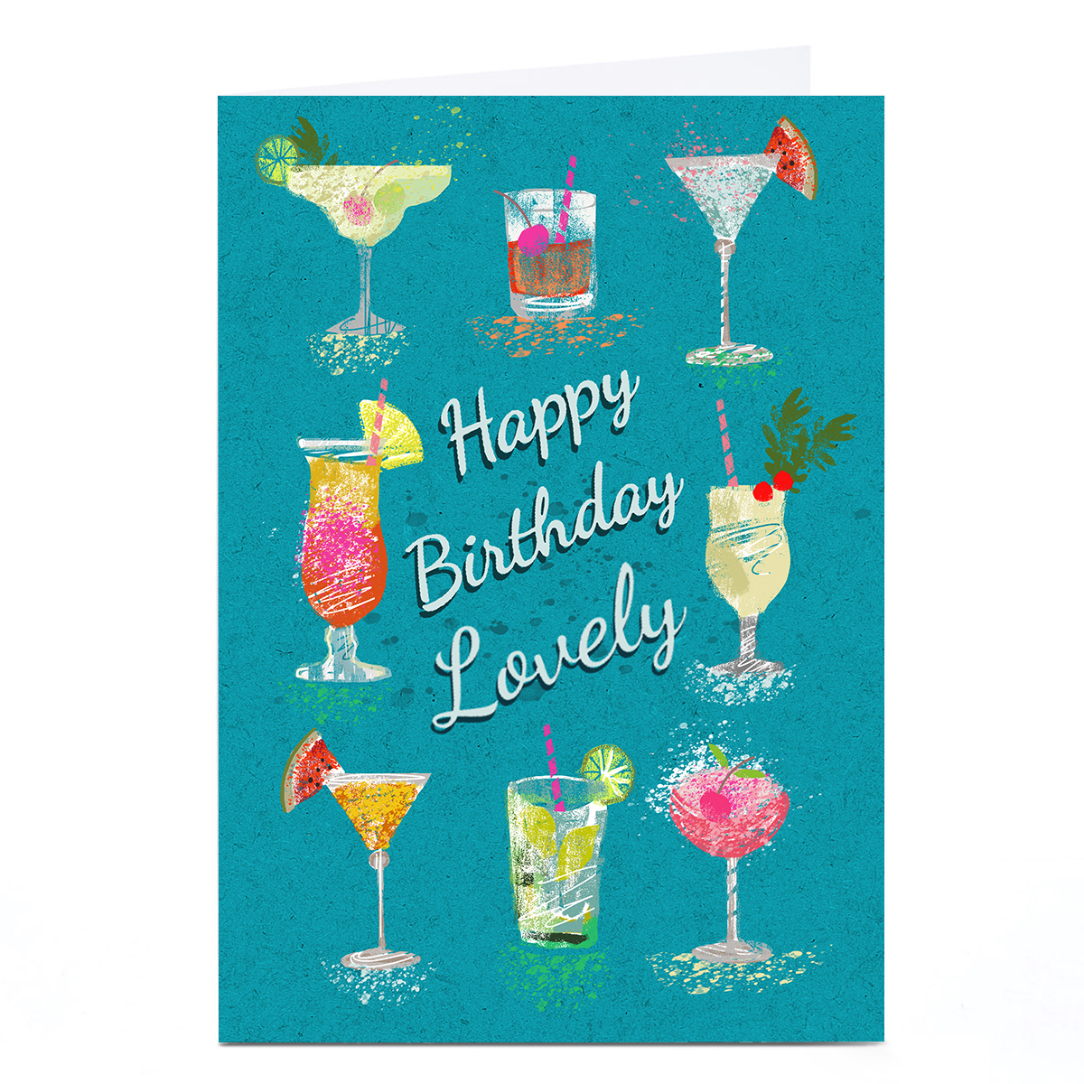 Personalised Lindsay Loves To Draw Birthday Card - Lovely Cocktails