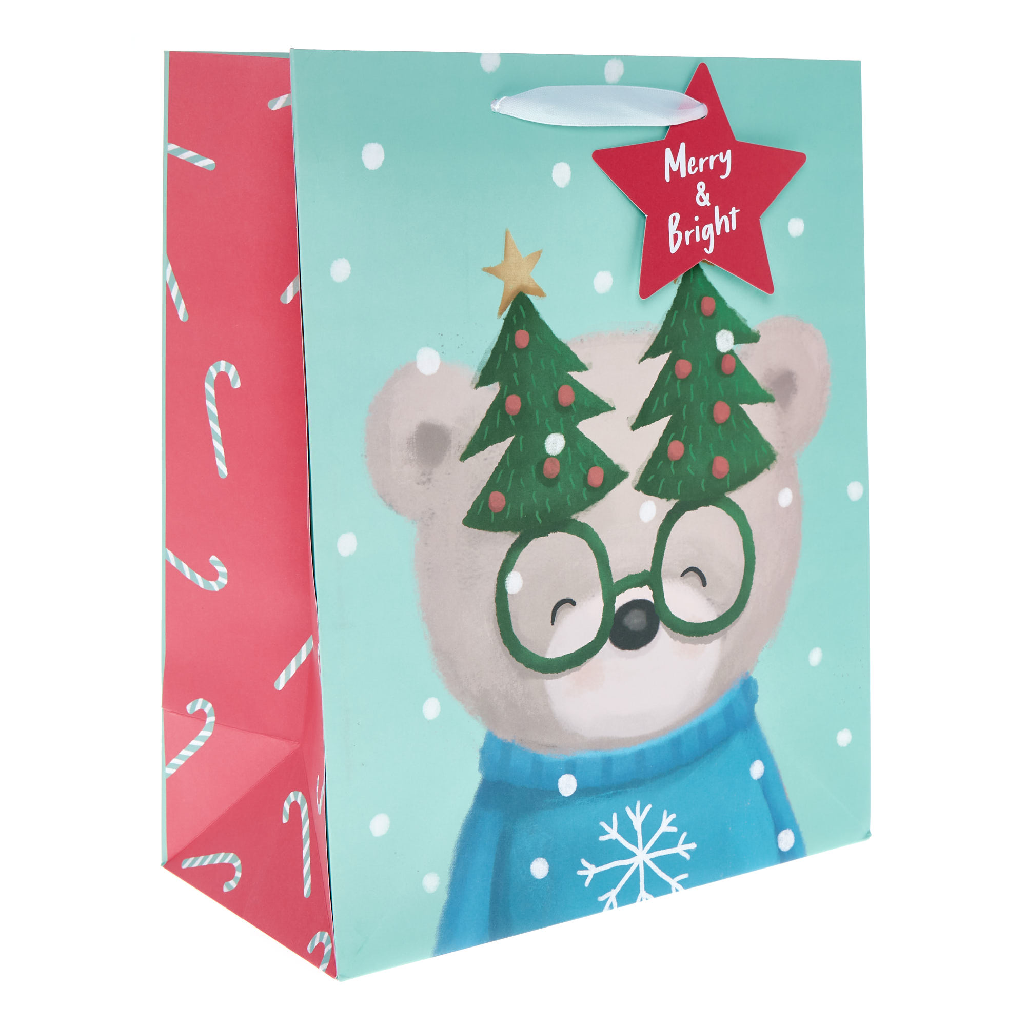Large Portrait Hugs Christmas Tree Glasses Gift Bag