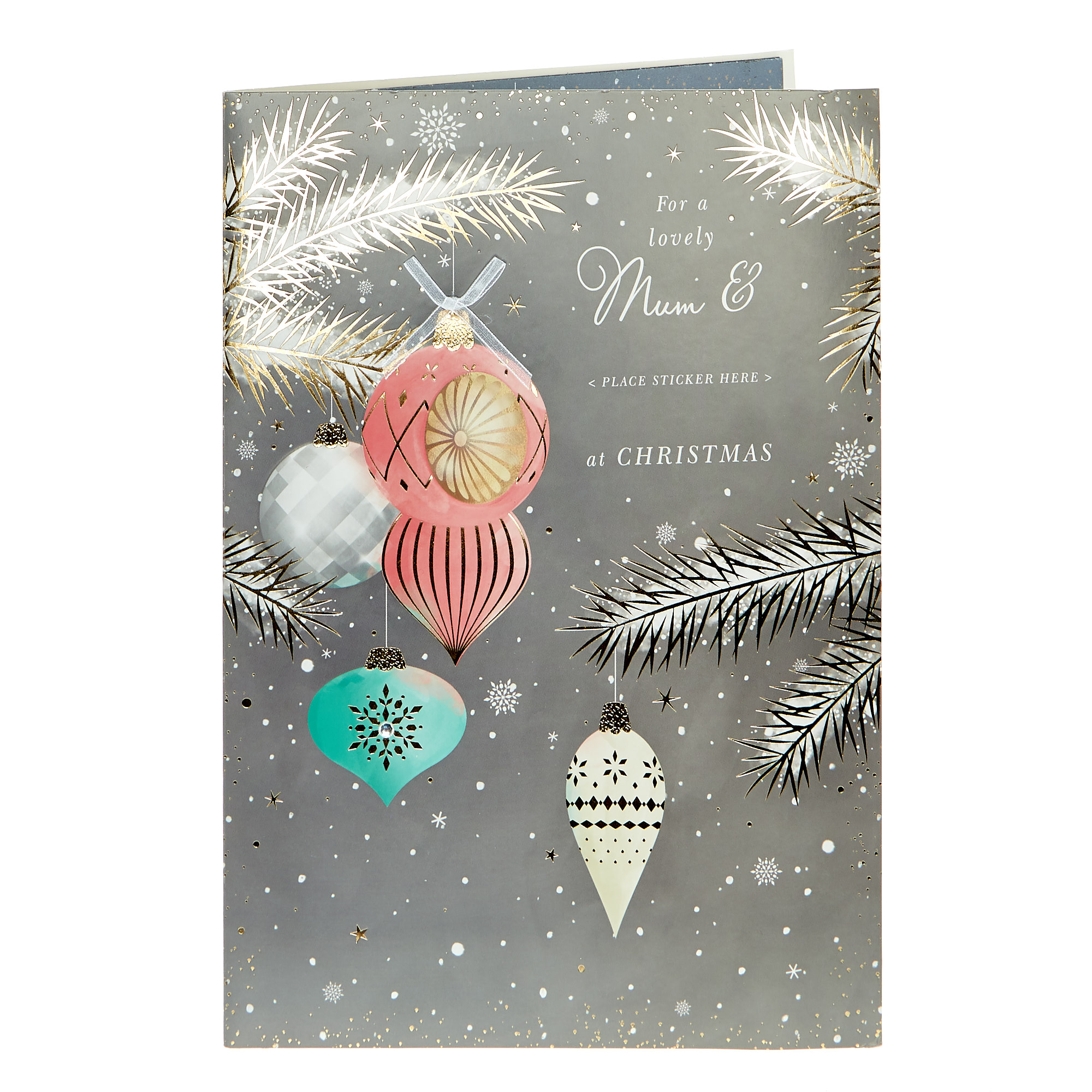 Christmas Card - Lovely Mum, Personalise With Stickers