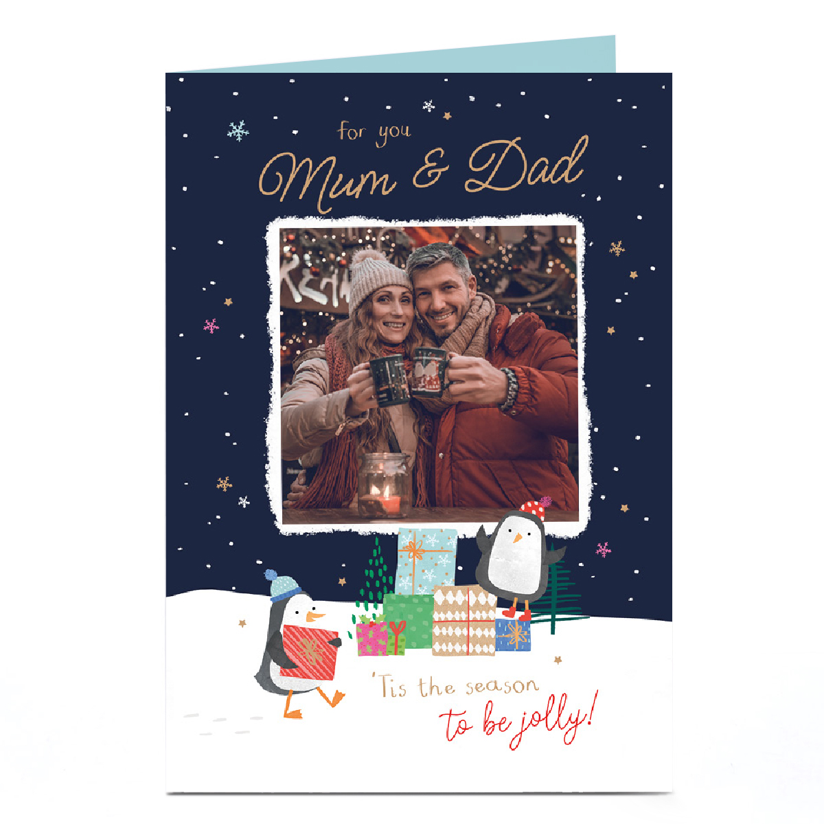 Personalised Christmas Photo Card - Mum & Dad
