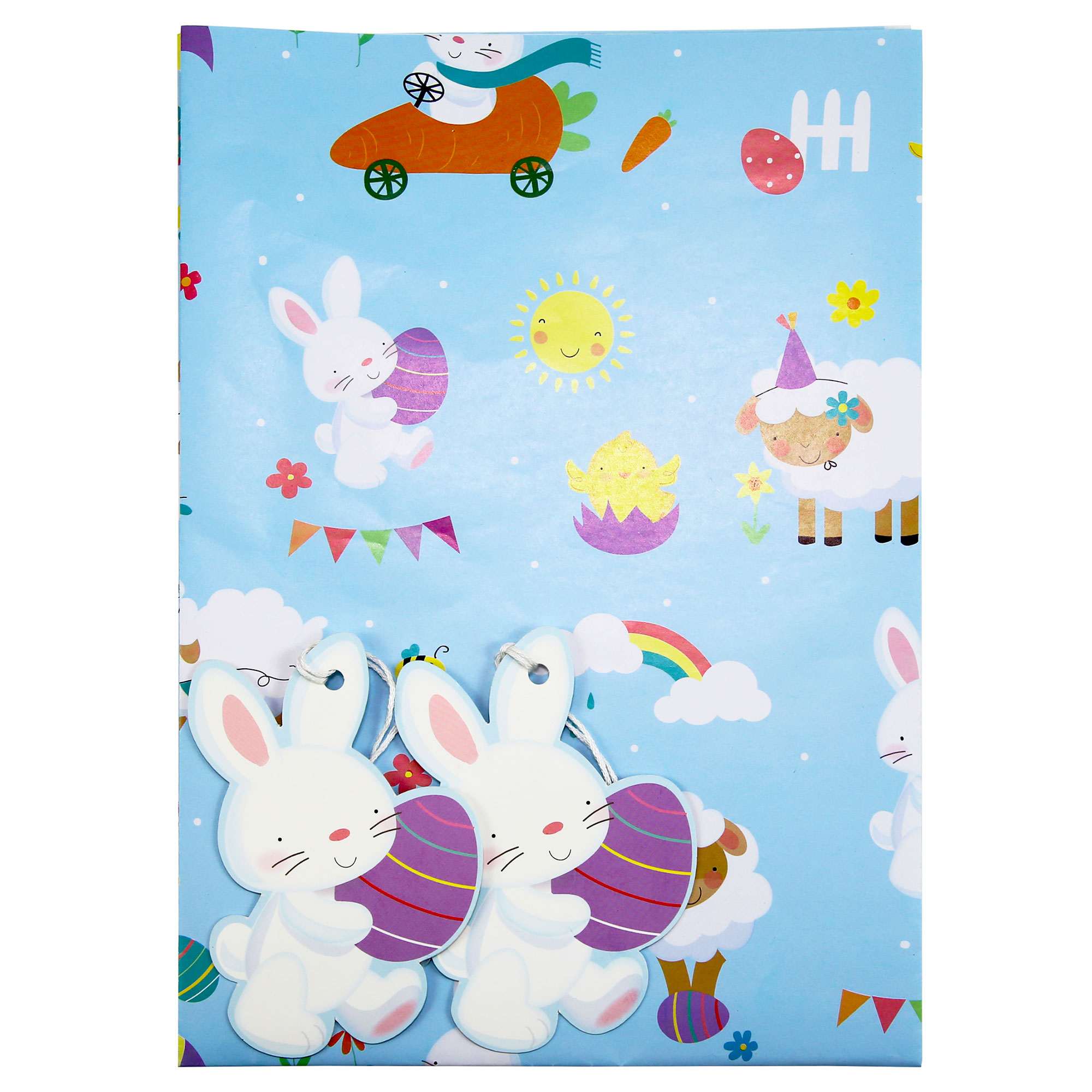 Kids Easter Gift Wrap - 2 Sheets & 2 Tags