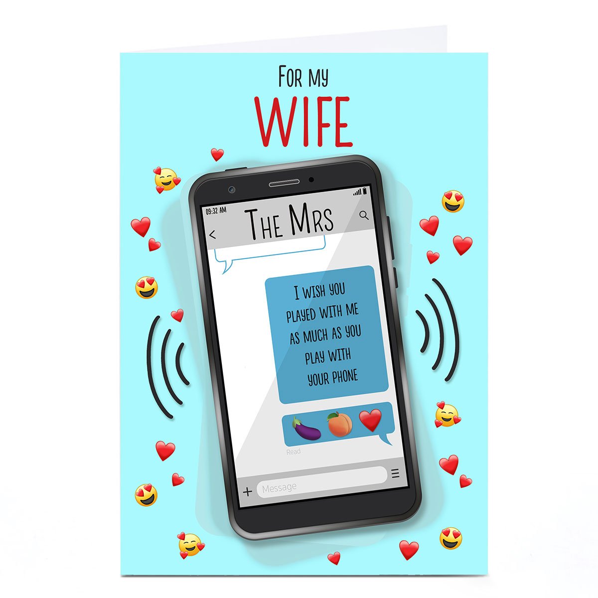Personalised Valentine's Day Card - Naughty Text, Wife