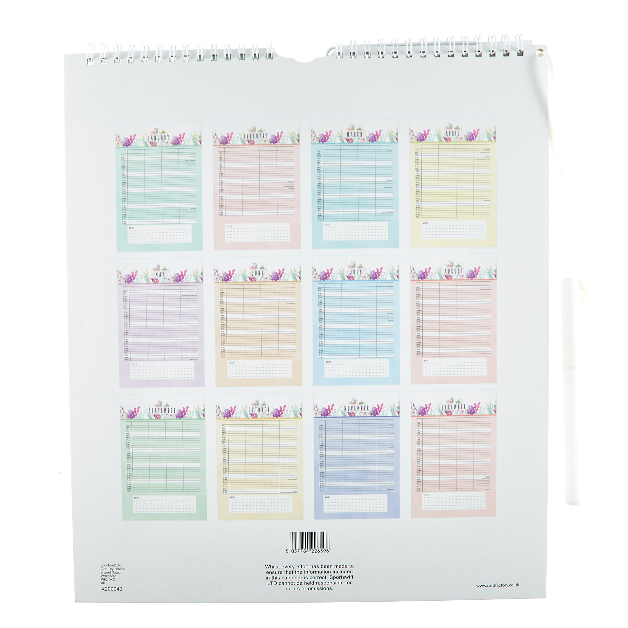 Floral Family 2021 Organiser With Pen