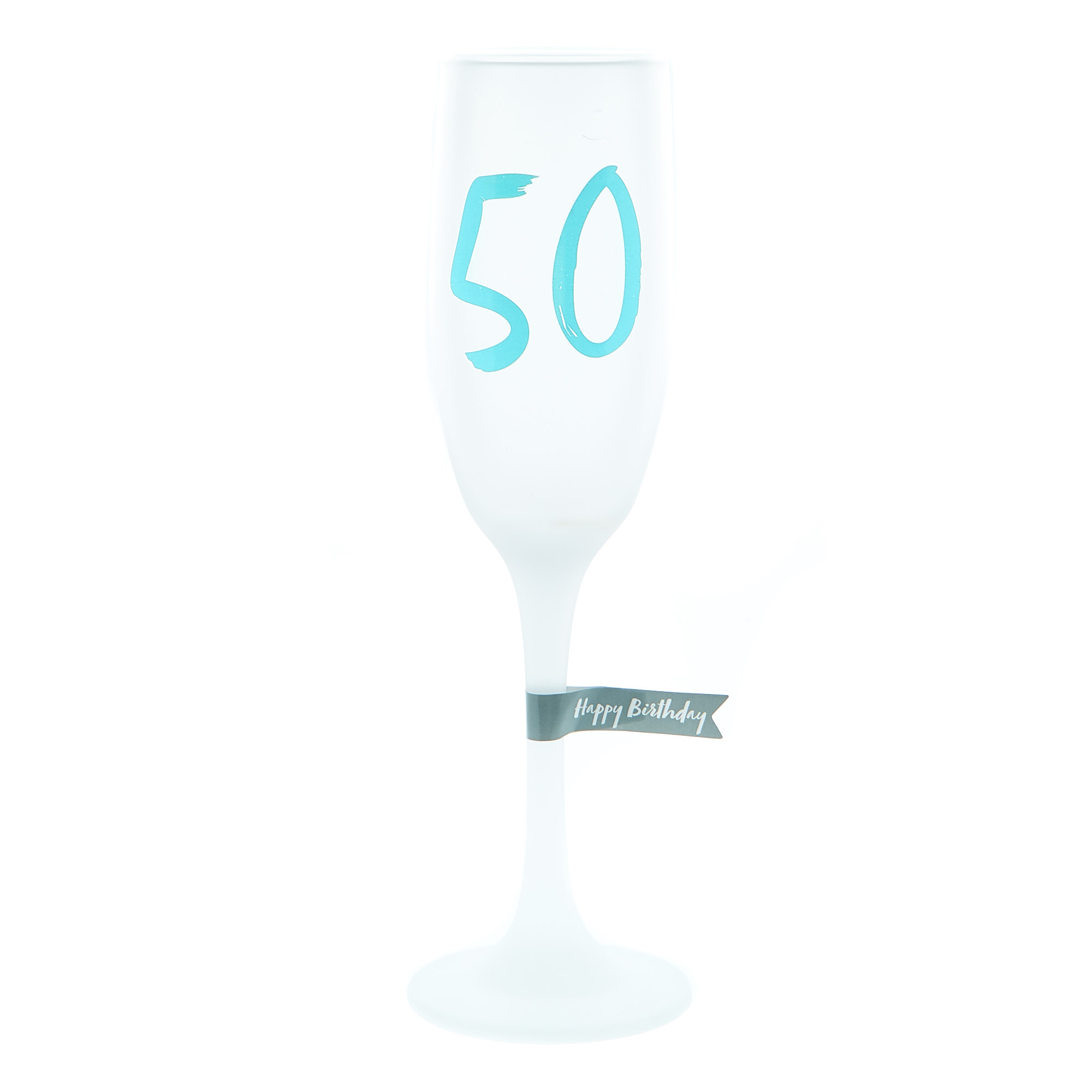 50th Birthday Frosted Champagne Flute 