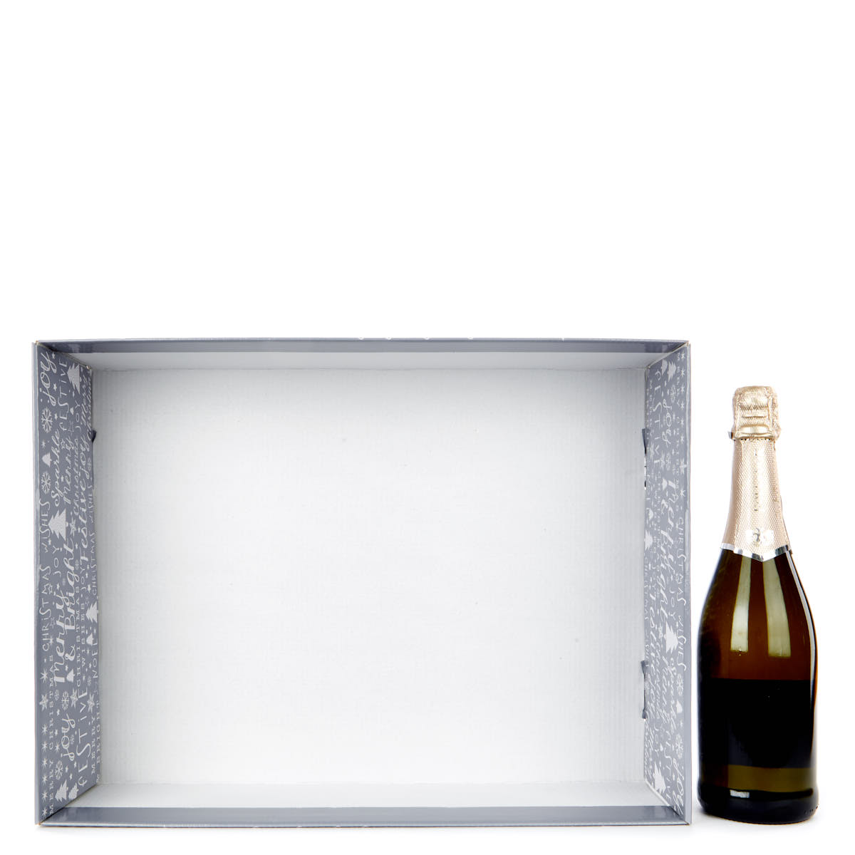 Grey and White Flat-Pack Gown Christmas Gift Box