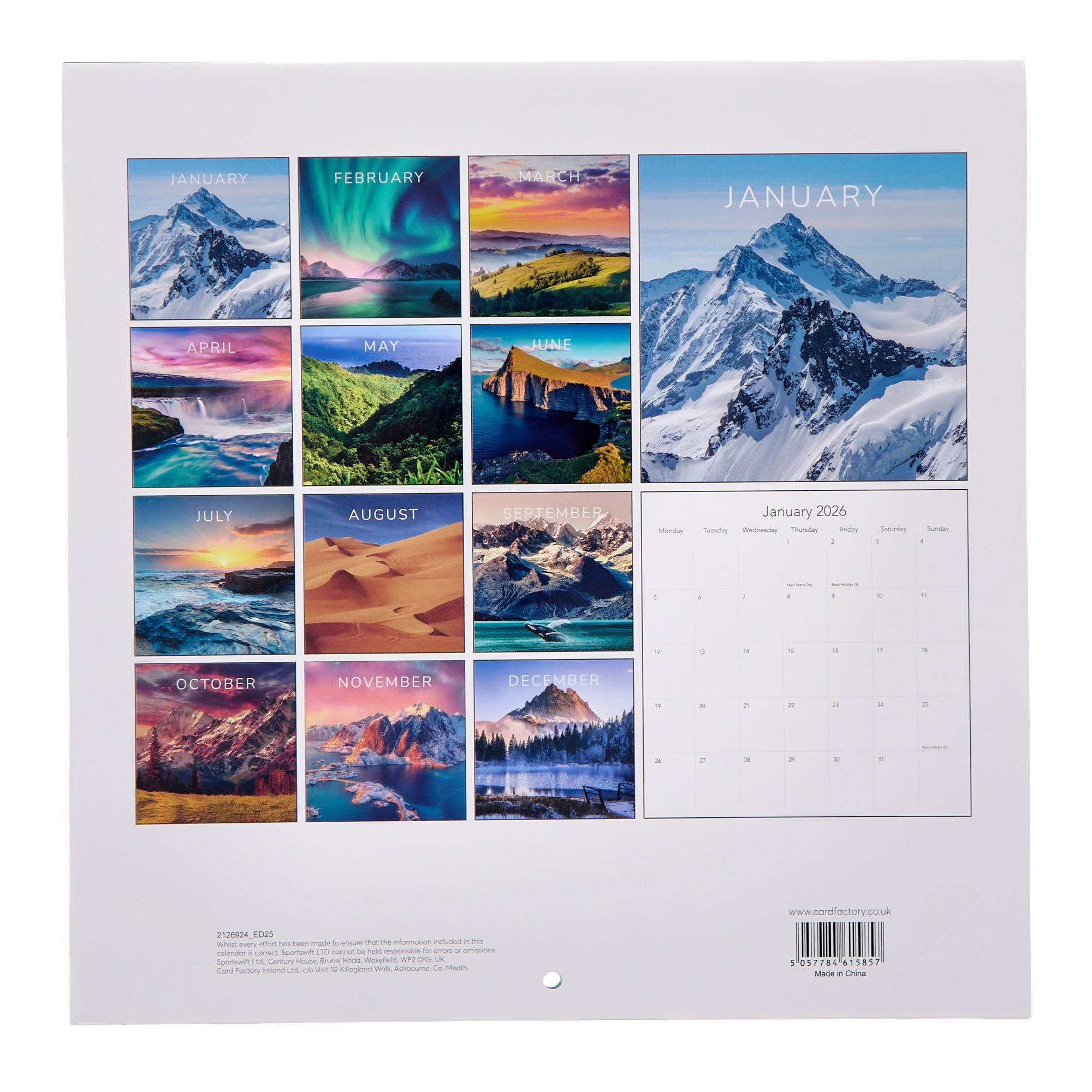 Beautiful World 2026 Square Wall Calendar 