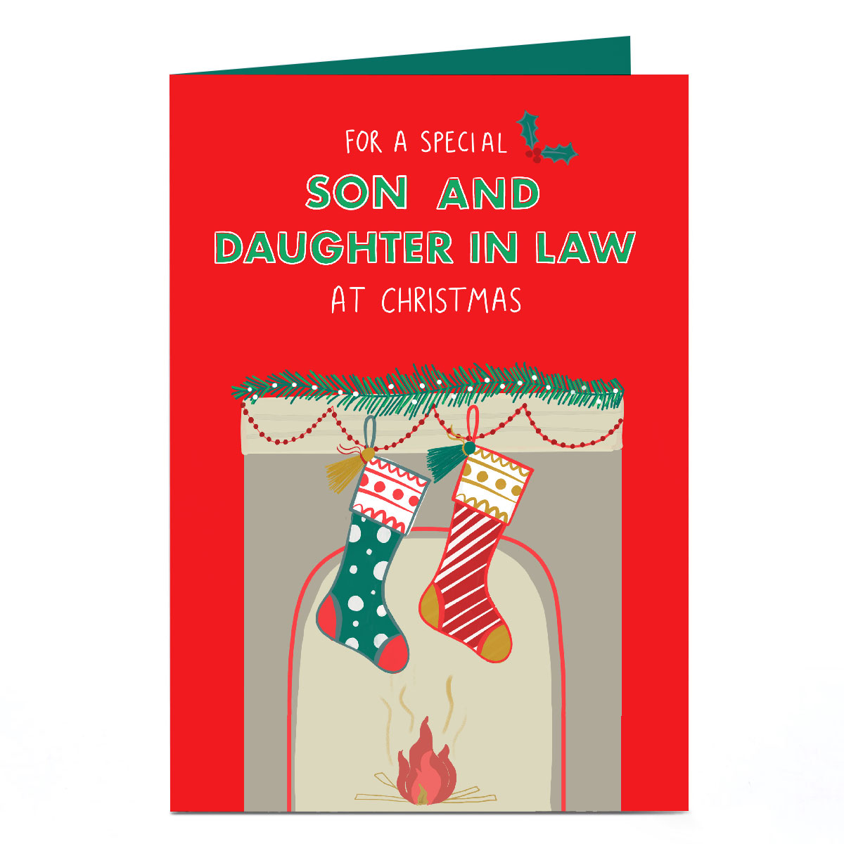 Personalised Christmas Card - For A Special Son and Daughter In Law Stockings
