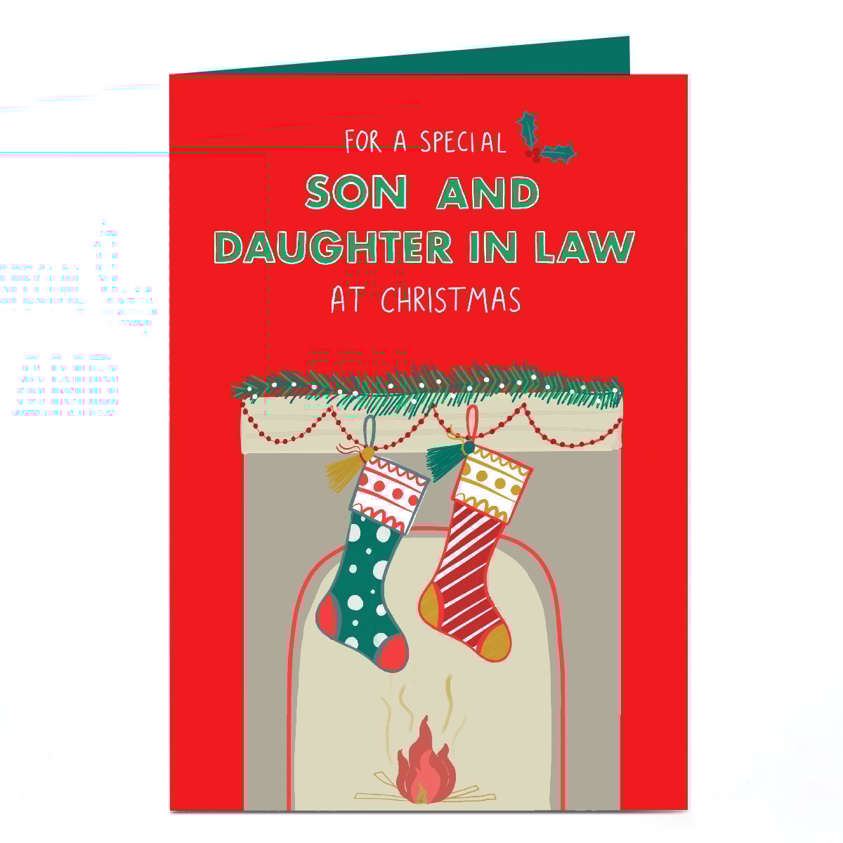 Personalised Christmas Card - For A Special Son and Daughter In Law Stockings