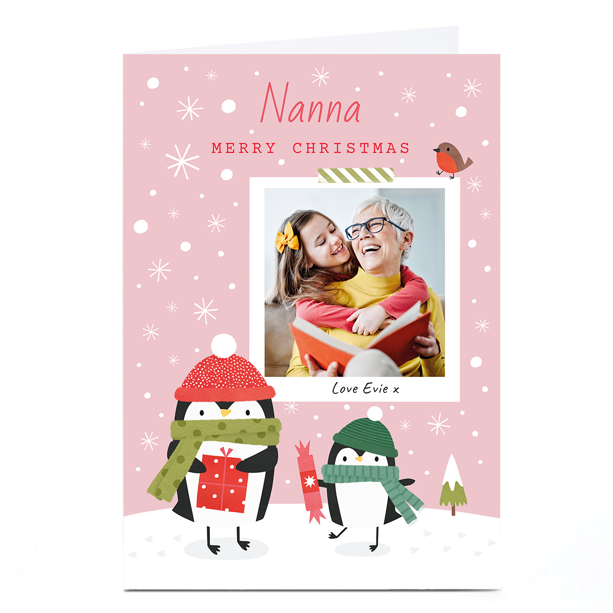 Photo Lemon & Sugar Christmas Card - Nanna, Penguins